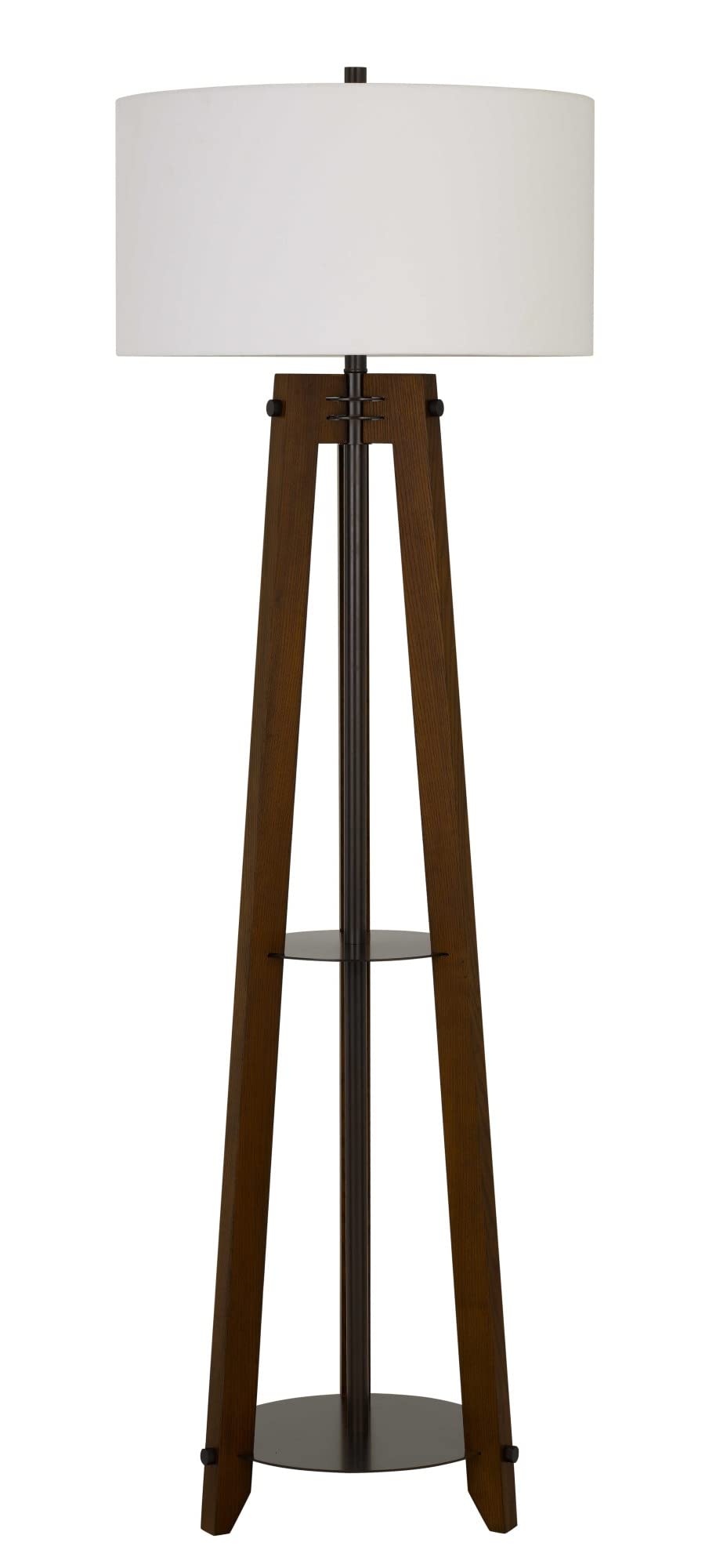 Cal Lighting BO-2833FL Transitional One Light Floor Lamp from Bilzen Collection in Bronze / Dark Finish, 21.00 inches, Walnut