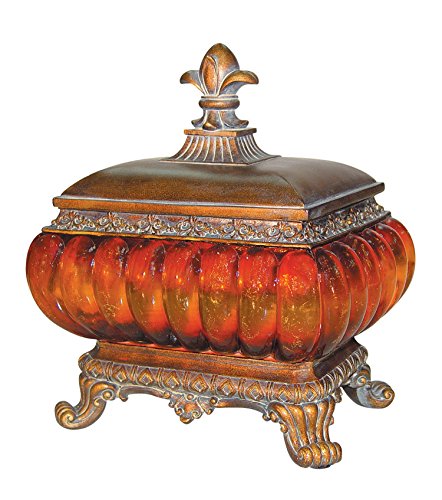 OK Lighting Gold Amber Decoration, Polyresin, Model OK-2647, Orange Color