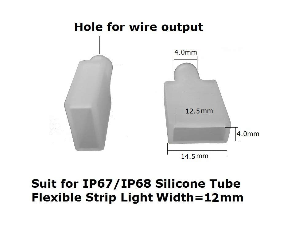 Msdusa 50 Pack Cable Cap With Sealant Use For 12Mm/0.47In Width Ip67/Ip68 Waterproof Led Strip Light