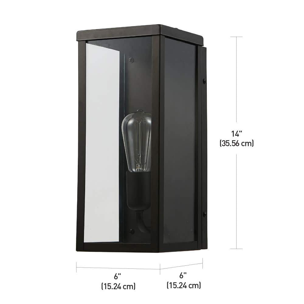 Globe Electric 44199 Donald 1-Light Outdoor Indoor Wall Sconce, Bronze, Clear Glass Shade, Bulb Included