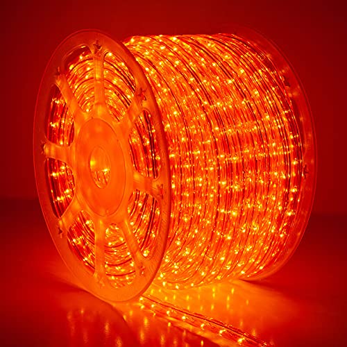 Wintergreen Lighting 150 Orange Heavy Duty Incandescent Rope Light Kit, 1800 Bulbs, PVC, Halloween Outdoor Lighting