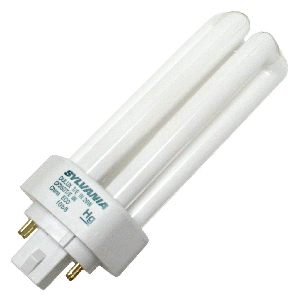 SYLVANIA CF26DT 26W 4-Pin Triple Tube Compact Fluorescent Lamp, 2700K, 10 Pack