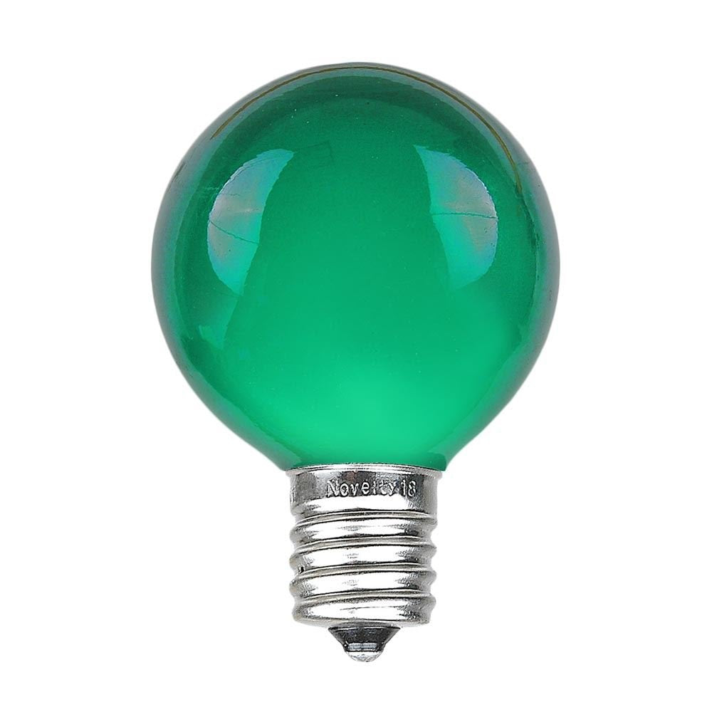 Novelty Lights G50 Globe Replacement Bulbs - 7W E17 Intermediate Base - Green - 25 Pack - Glass for Outdoor Events and Patios