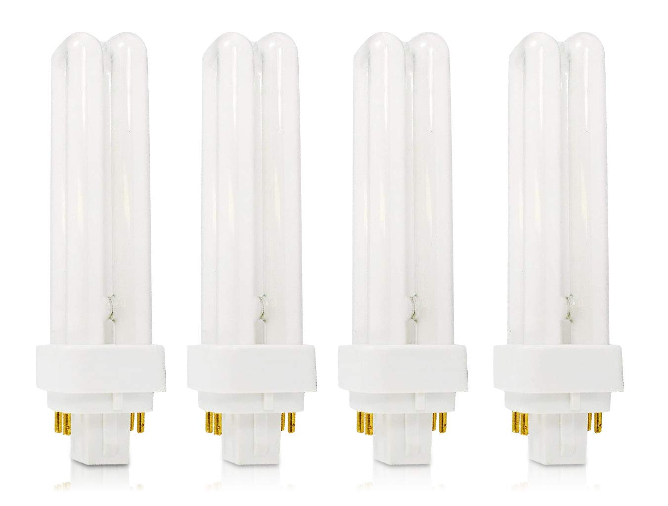 Circle PLC-18W Compact Fluorescent Light Bulb, 18W, 4 Pin G24q-2, 3500K Neutral White, 4 Pack, Glass