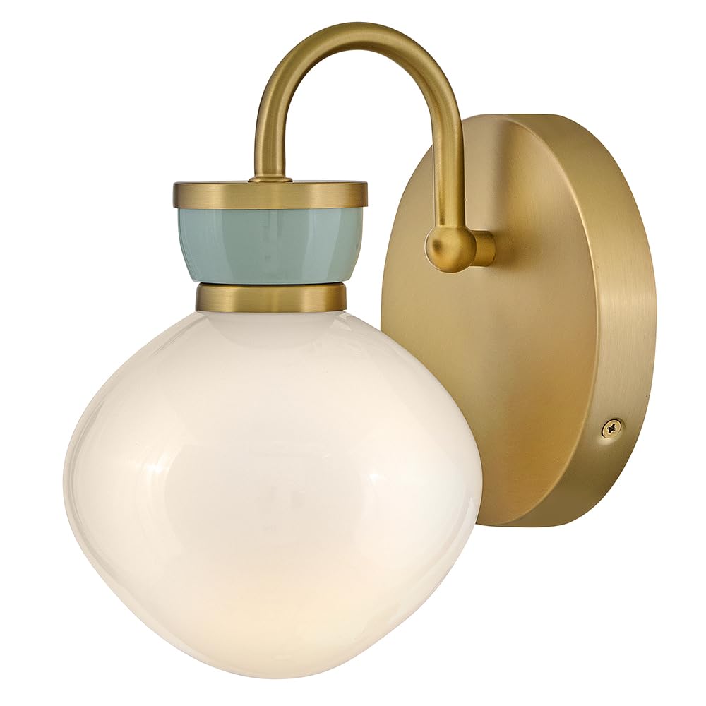 Lark Lucy Small Single Light Sconce, Lacquered Brass