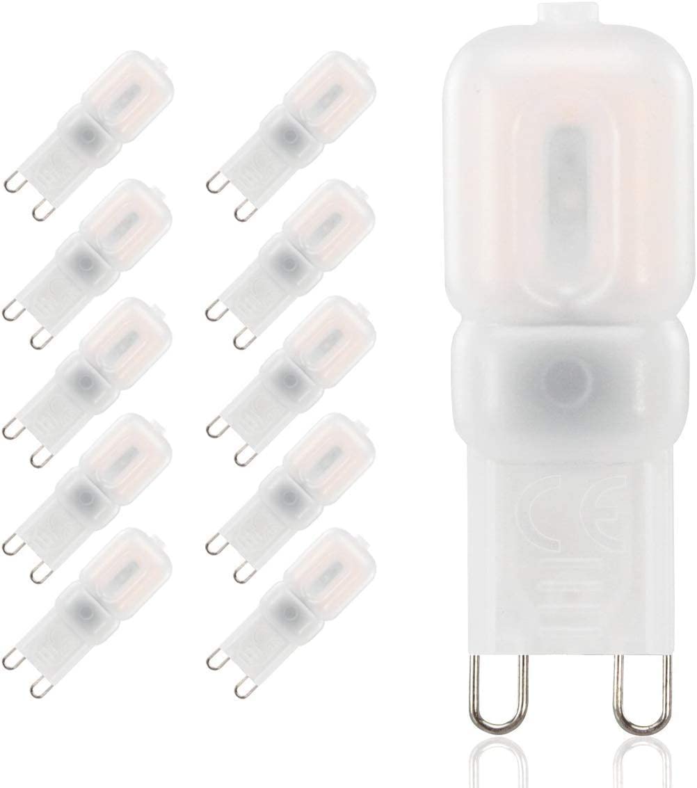 Velouer G9 LED Bulb 3W Dimmable 3000K Warm White 270LM 10 Pack