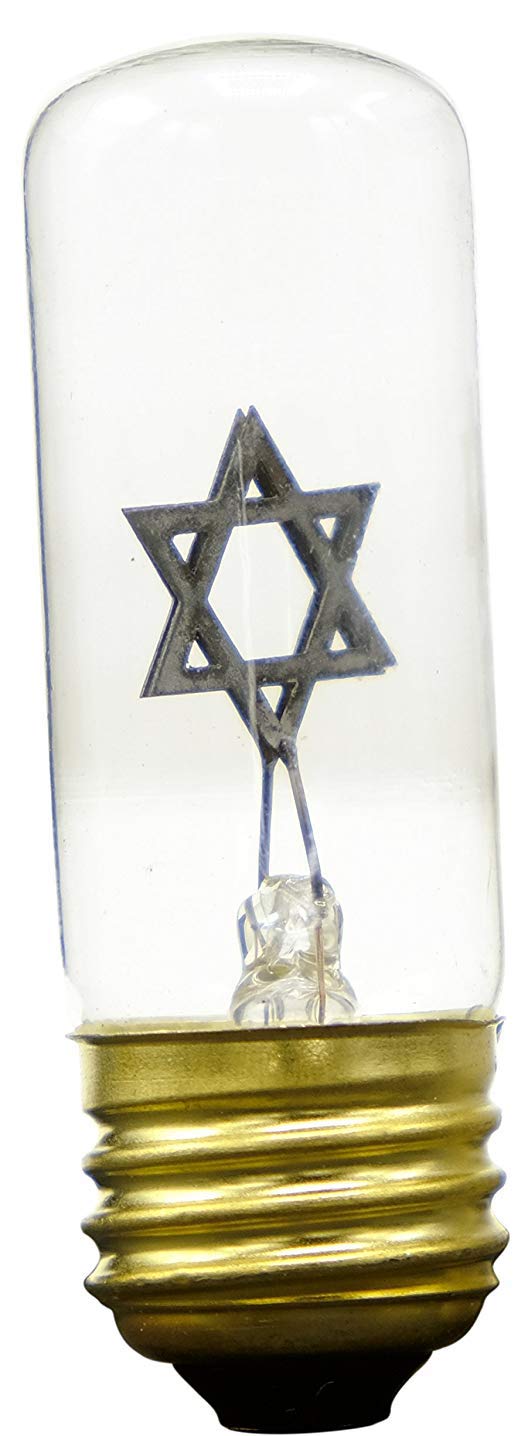 The Dreidel Company Neon Star Bulb Replacement for Yahrzeit Lamp, Red, 1 Count, Copper, Model H&PC-45947