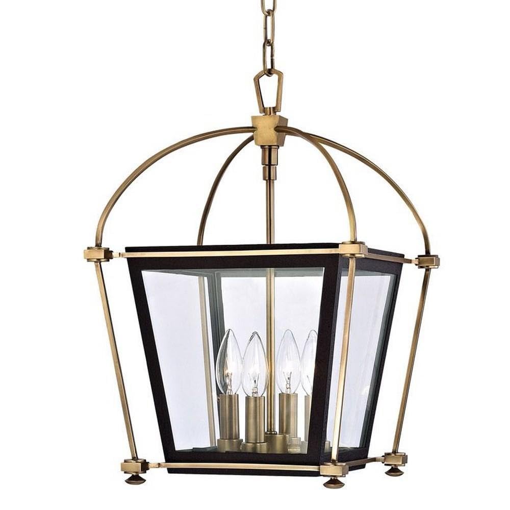 Hudson Valley Lighting 3612-AGB Hollis 4 Light Pendant, Aged Brass Finish,19
