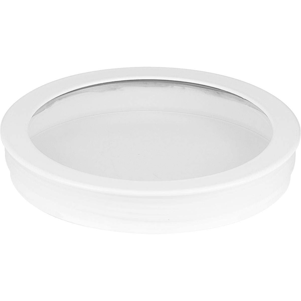 Progress Lighting Cylinder Lens Cover, 5in Clear Glass, Aluminum, White, Model P860045-030