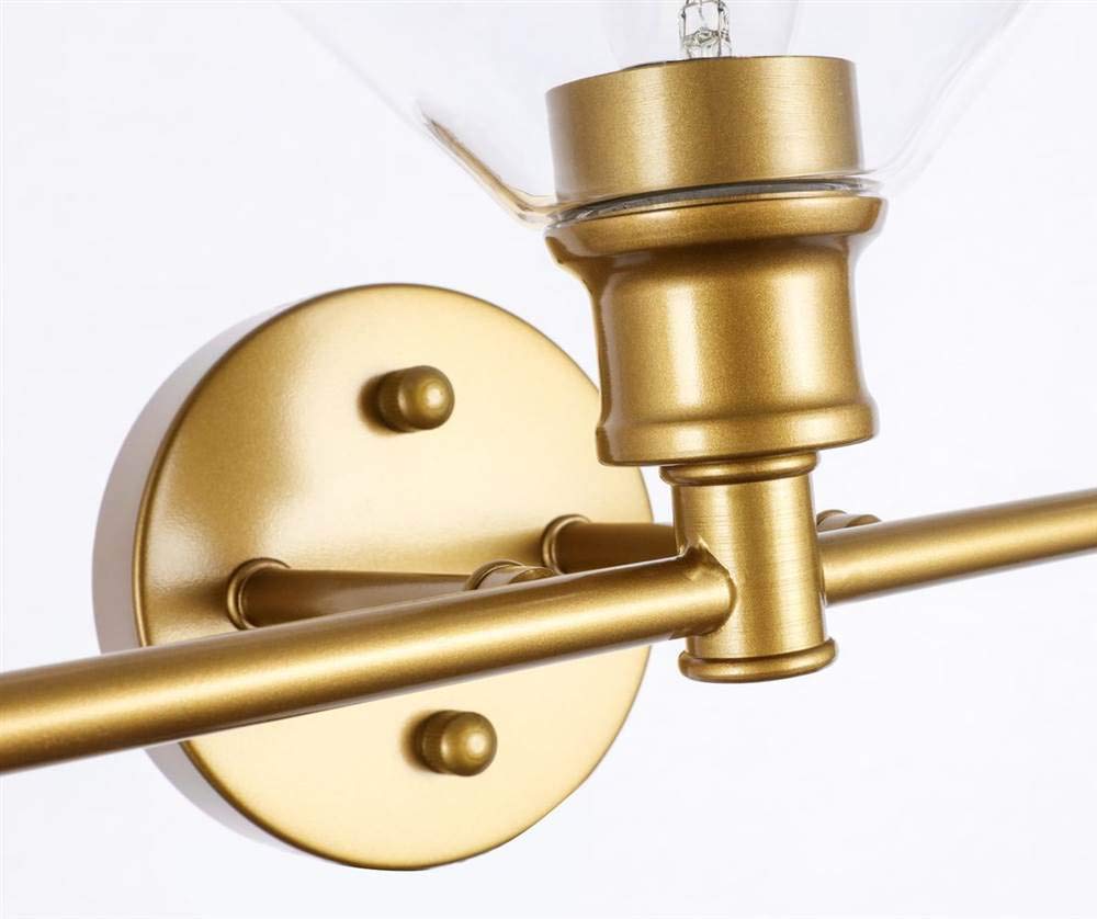 Living District Indoor Modern Home Decorative Bright Ceiling Gene 5 Light Brass and Clear Glass Wall Sconce