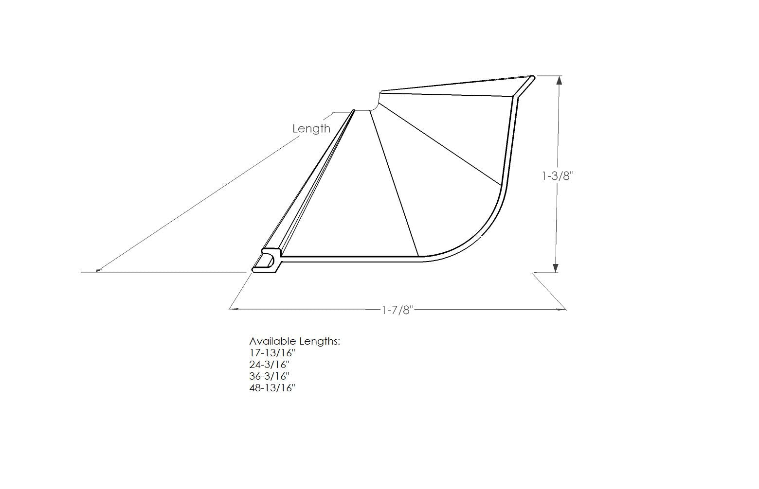 Beam Lighting Under Cabinet Light Cover Replacement | White Ribbed Acrylic Diffuser (For Uc8, 48'')