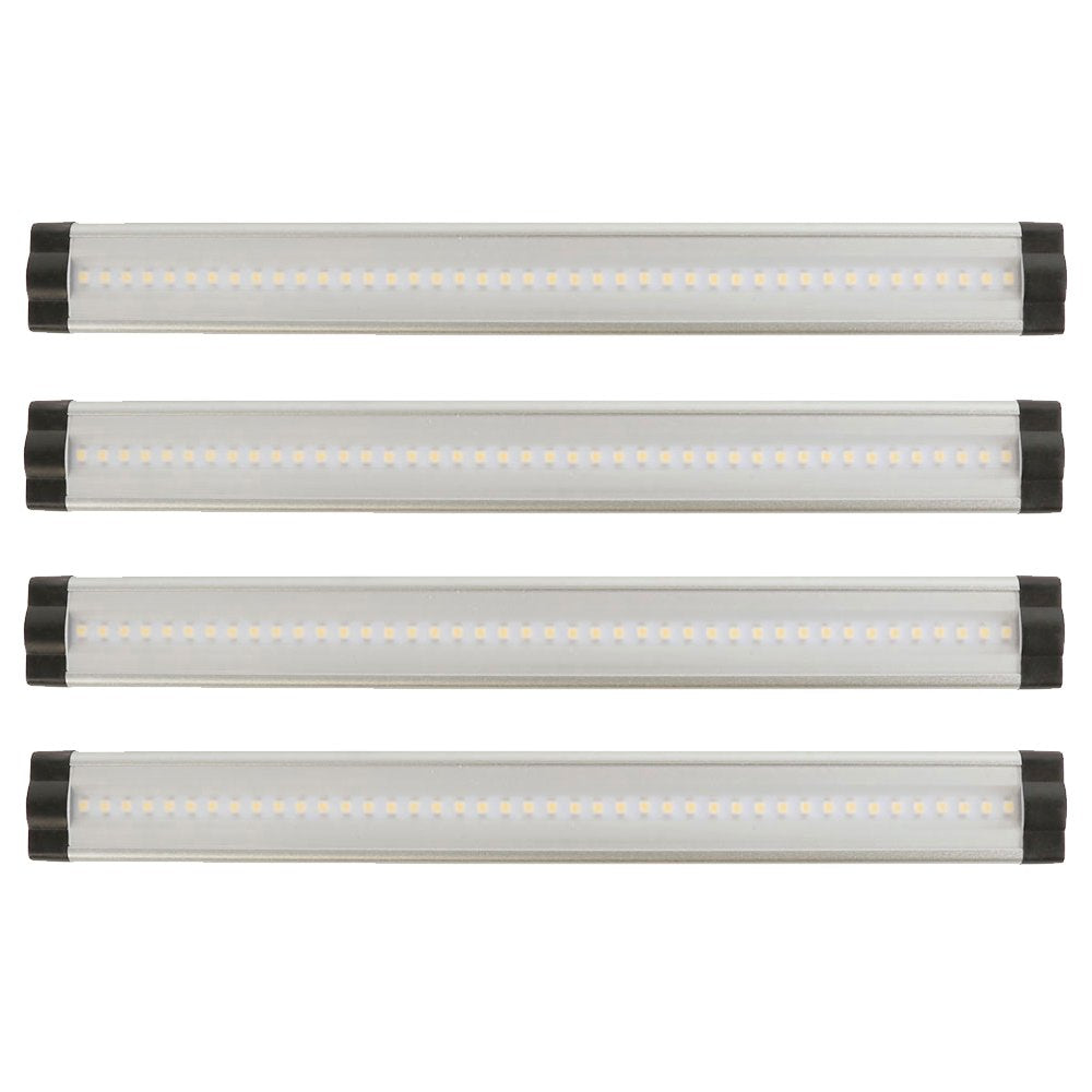 Lightkiwi Dimmable LED Under Cabinet Lighting Kit, 4 Panels, 12 Inches, Warm White 3000K, Aluminum, Model E7574