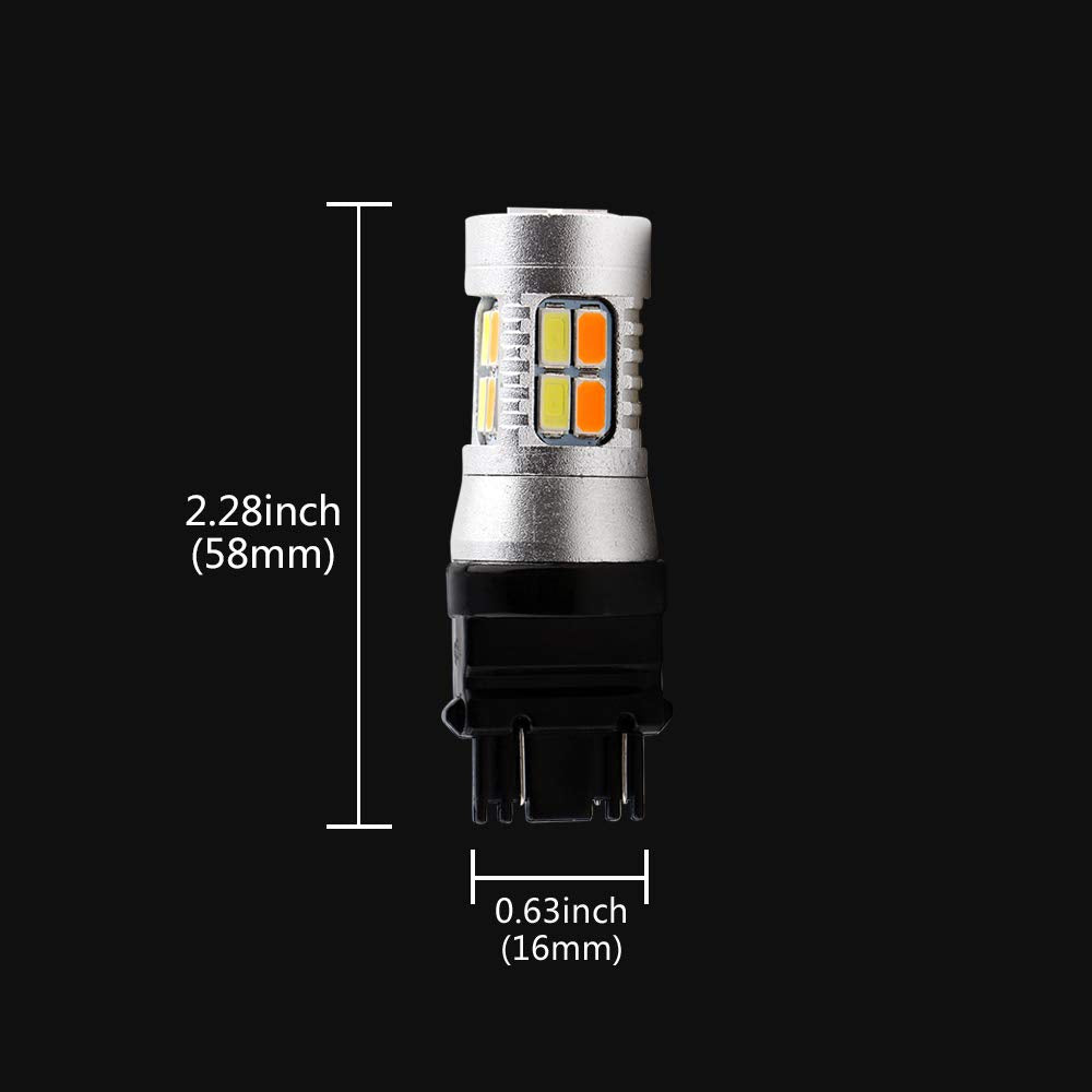 Grandview 3157 LED Turn Signal Light Bulbs, Amber/White, 4-Pack Replacement for 3457, 3155, 4057, 3047, 3057
