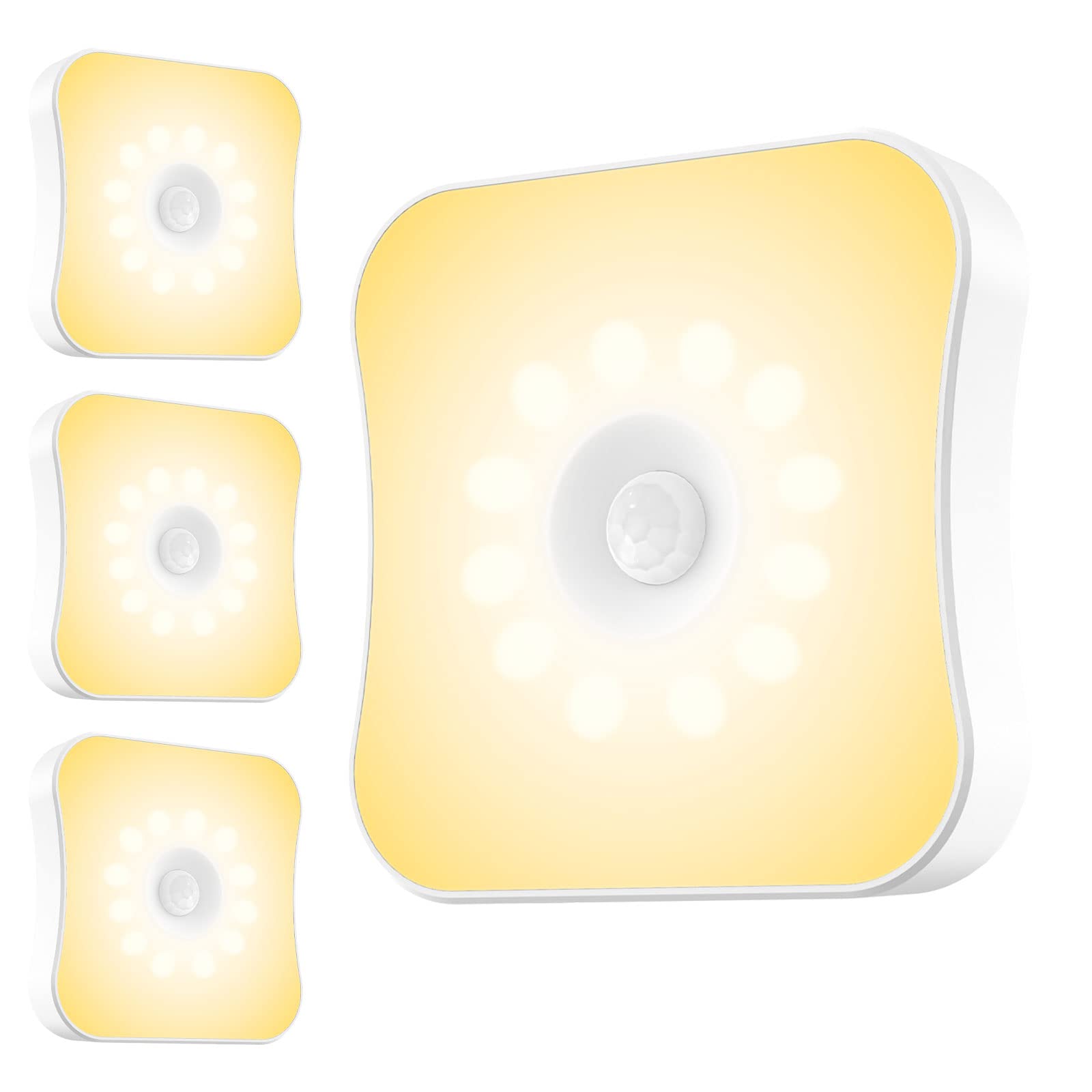 Bestendony Motion Sensor Lights Indoor Rechargeable Stair Light Stick up Motion Detection Lights Rechargeable Battery Night Ligh