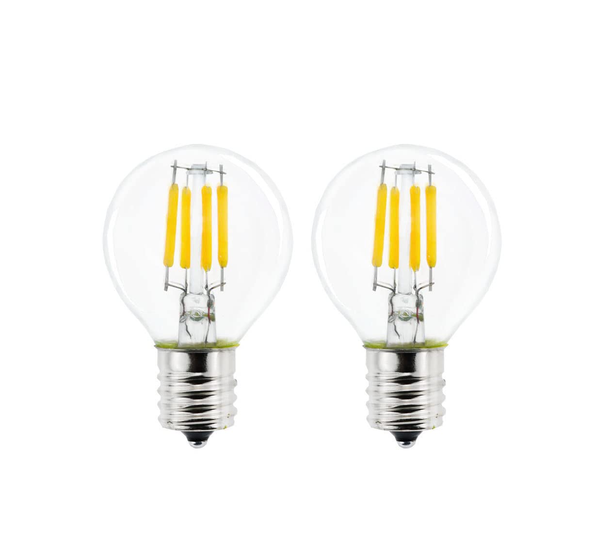 2-Pack E17 S11 Led Light Bulb,E17 Intermediate Base Mini Globe Bulb 4W Natural White 4000K,40 Watt S11 G40 Incandescent Bulb Rep
