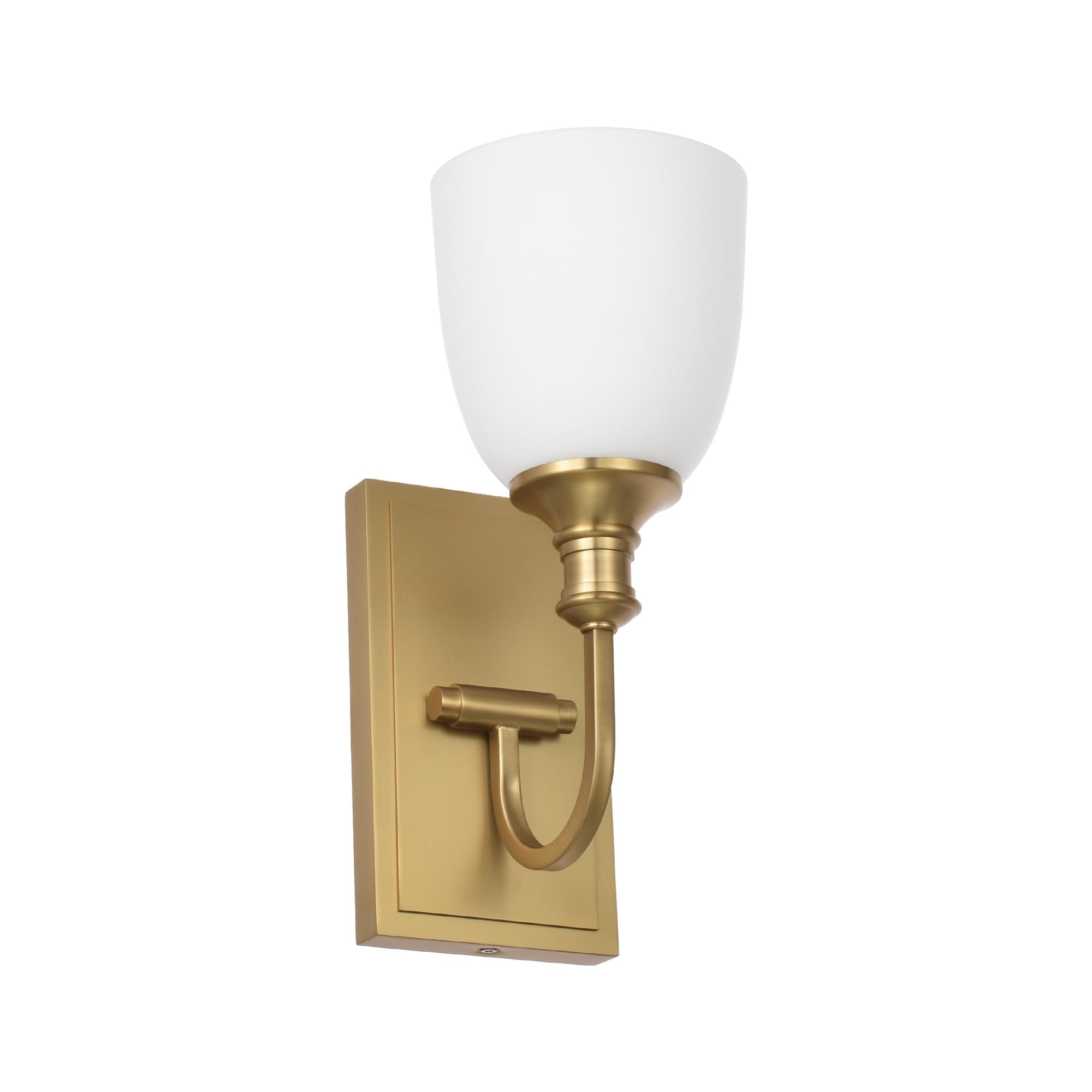 Hanaloa Wall Sconce Light, Vintage Sconces Wall Lighting In Aged Brass, 1 Light Bathroom Vanity Lighting With Opal Glass Shade, Wall Light For Bedroom Bathroom Living Room Entryway Hallway