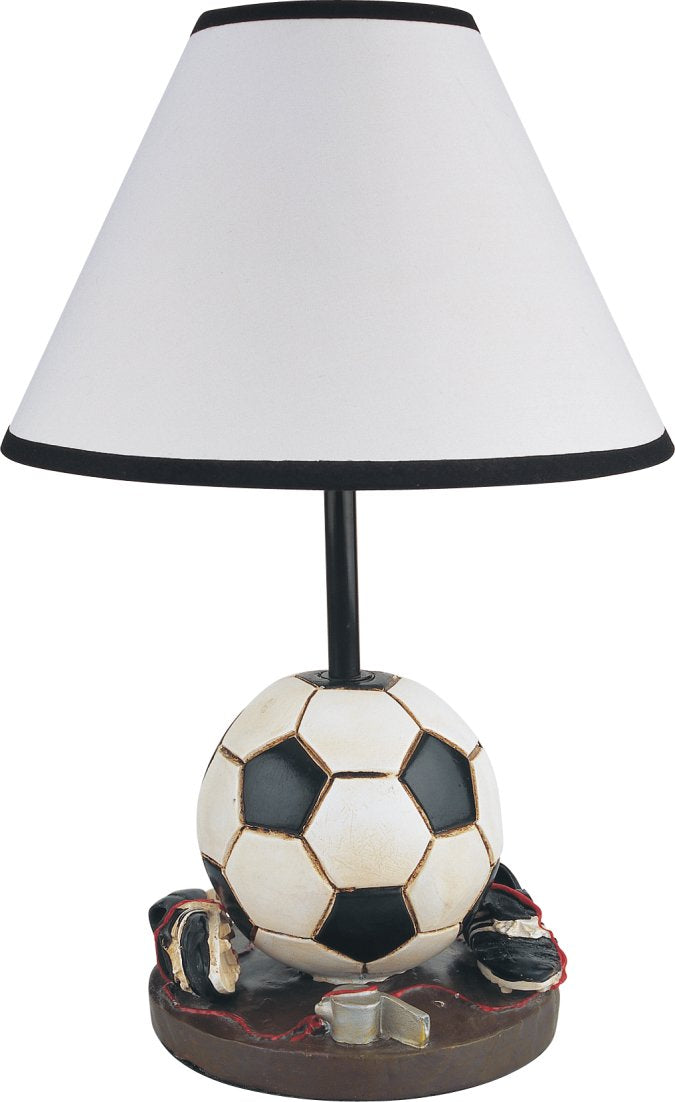 SH Lighting Multi-Sports Table Desk Lamp - 15.75 Tall Great for Sports Themed Rooms, Bedrooms or Kids Rooms (Soccer, 15.75H)