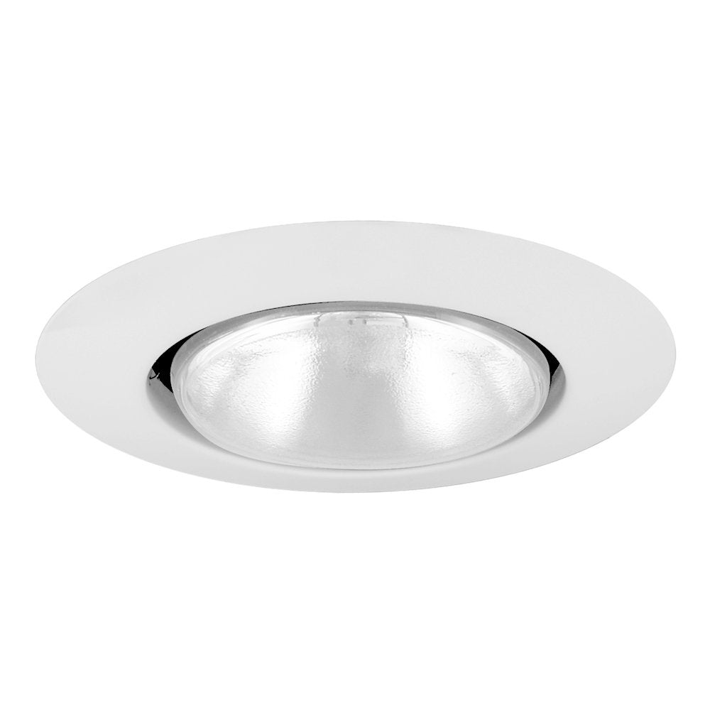 Jesco Lighting Tm601Wh 6-Inch Aperture Line Voltage Trim Recessed Light, Open Trim Ring, White Finish