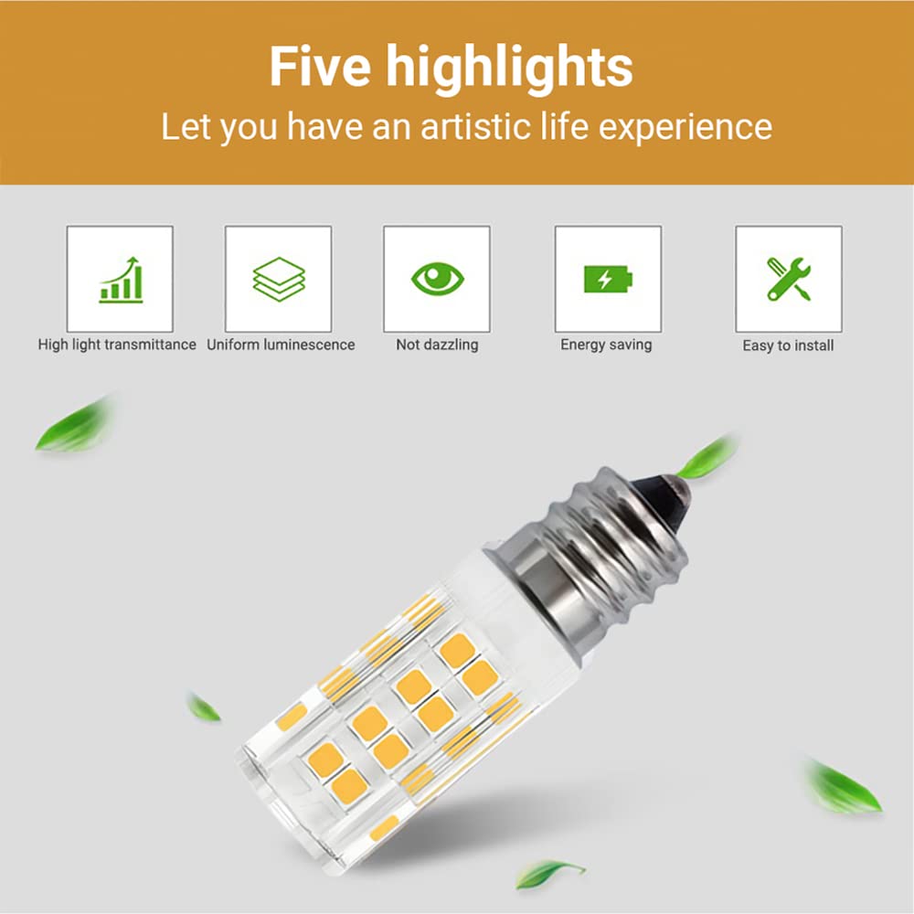 Huimeiia E14 Base Led E14 European Base Bulb 4W Equivalent 40W Incandescent Bulb Ac110-130V For Cooker Hood Warm White 3000K 400