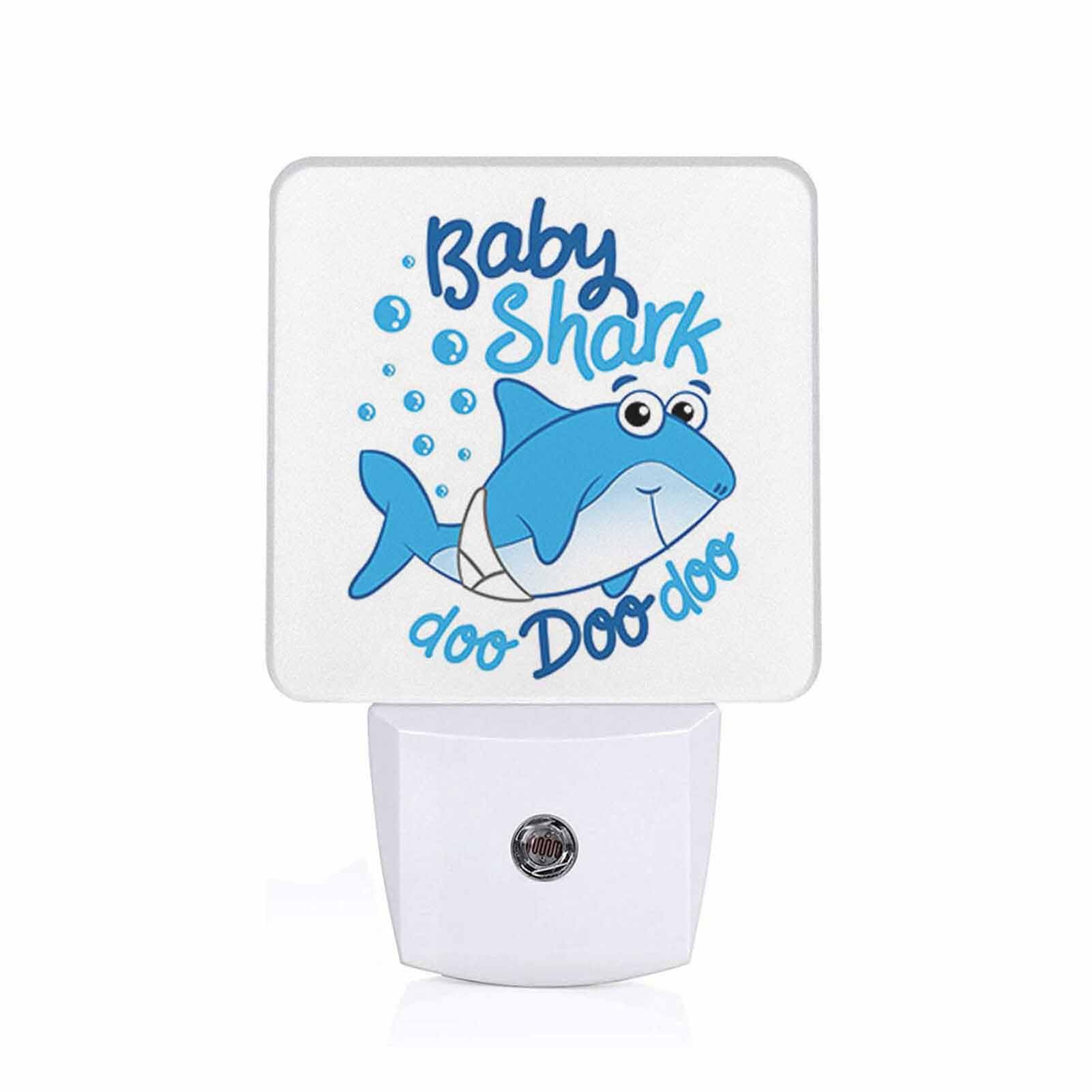 Chrobak LED Night Light, Cute Shark Design with Dusk to Dawn Sensor, Energy Efficient, White, Model WML-Night-Light-231023-102