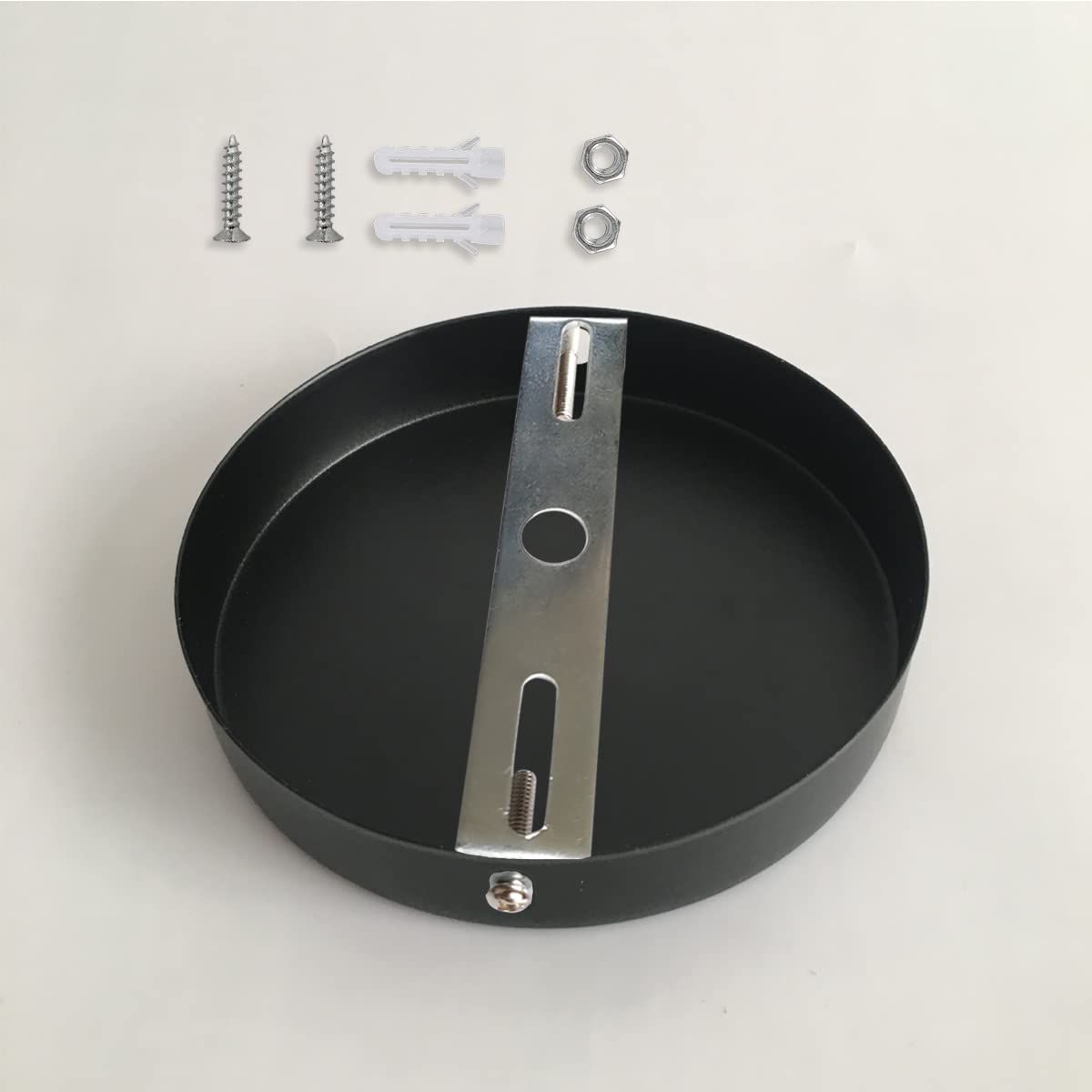 DVECUE Light Fixture Mounting Bracket Kit - 4 Silver Metal Plates with Screws, Model DVECUE-xxxx for Ceiling Pendant Lights