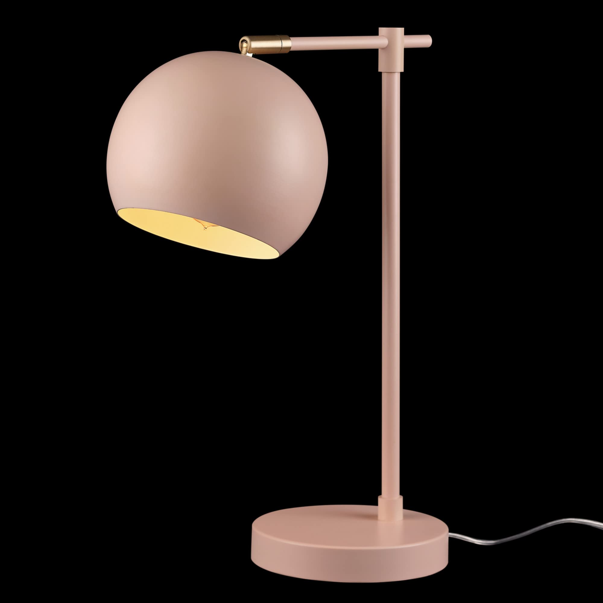 Globe Electric 52285 Hannah 18'' Desk Lamp, Matte Pink, Brass Pivot Joint, In-Line On/Off Rotary Switch