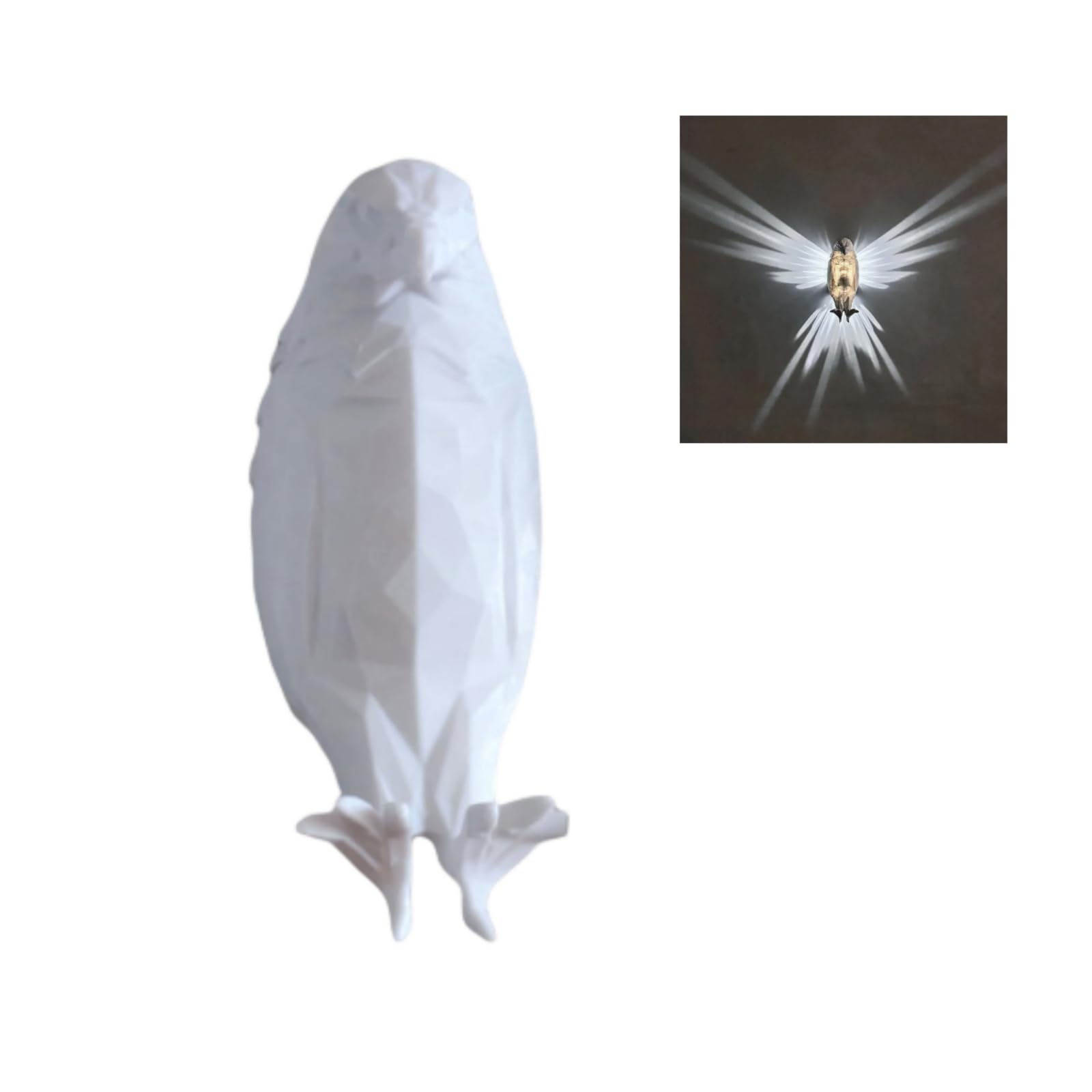 Isfiba 3D Animal Led Wall Lamp, Creative Resin Carving Lamp, Led Home Decoration Lamp, Atmosphere Rendering Lamp, For Study, Bedroom, Dining Room, Stairway, Hallway, Bar (White Bald Eagle)