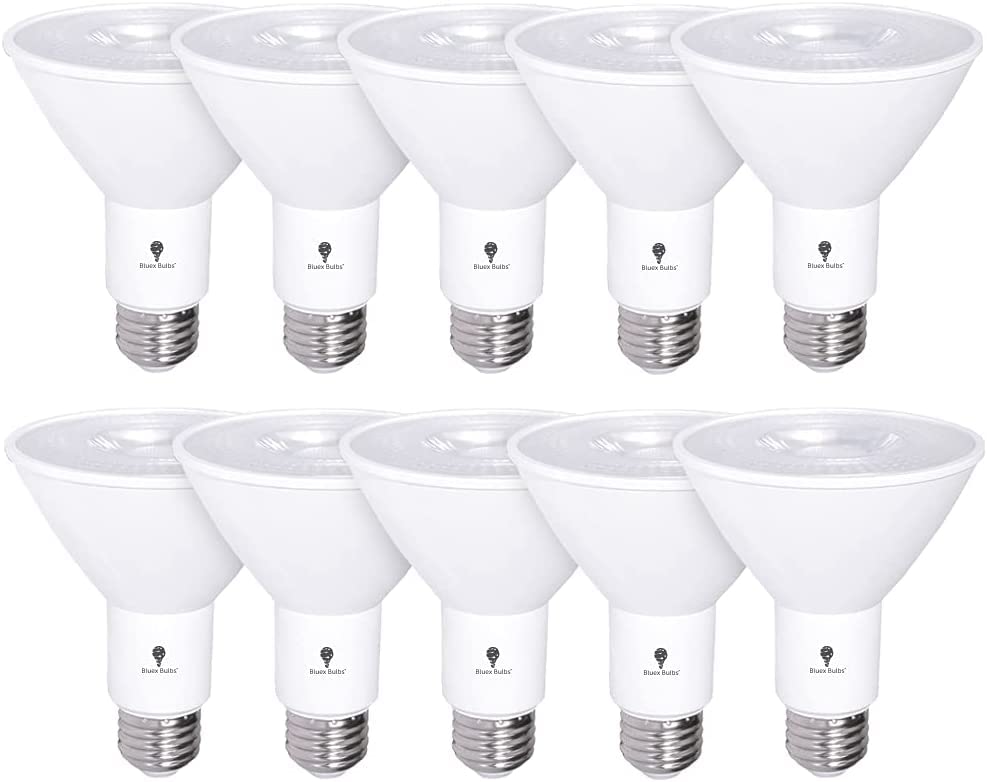 10 Pack Par30 Outdoor Led Flood Light Bulb 12W 100 Watt Equivalent 900 Lumens Dimmable Waterproof E26 4000K Cool White Led Flood