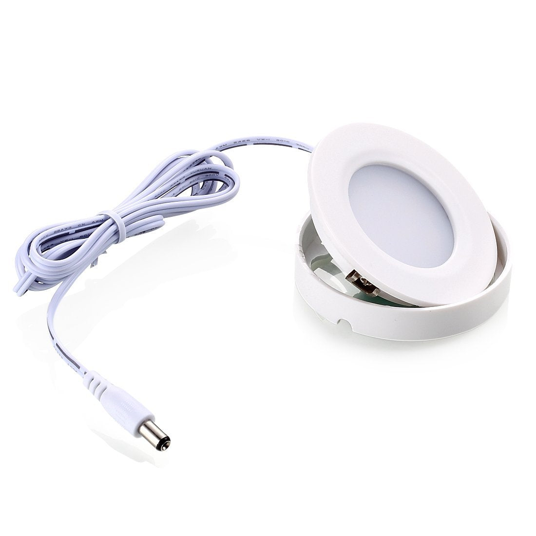 GETINLIGHT Dimmable LED Puck Lights Kit, 3-Pucks, Soft White 3000K, 12V, Plastic, ETL Listed, Model IN-0102-3