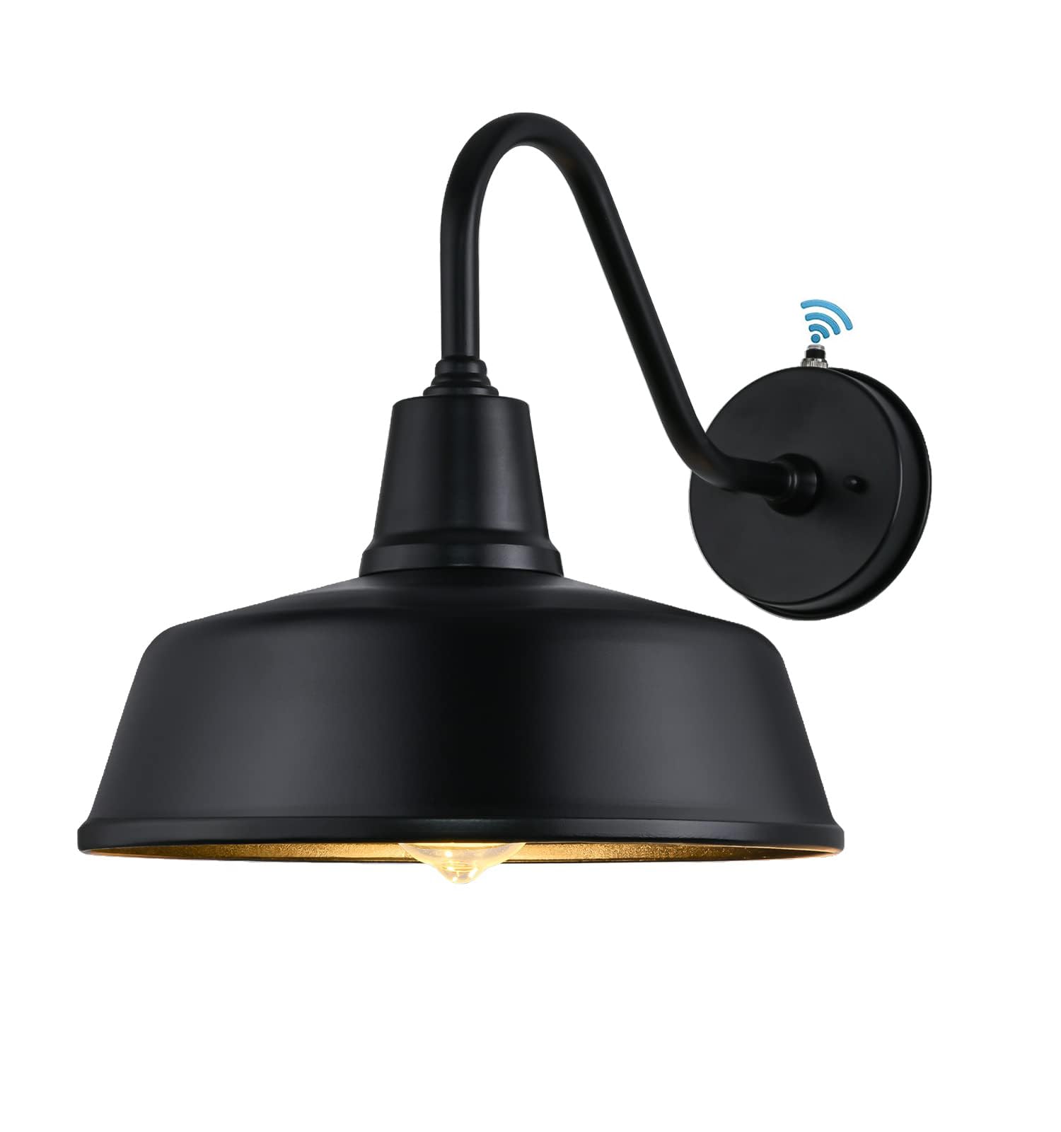 Joesa (12.6" Diameter Large Outdoor Black Farmhouse Barn Light With Extension Arm Retro Country Style Outdoor Gooseneck Light For Porch Garage Light…