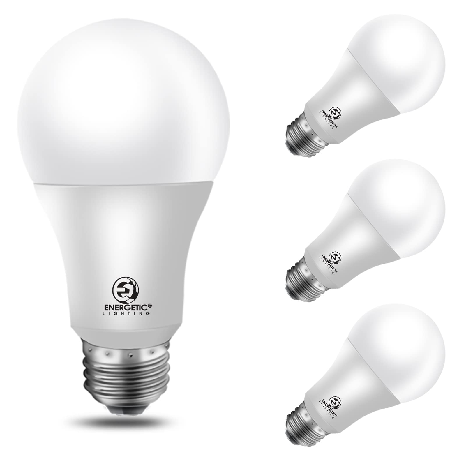 Energetic 100W Equivalent, A19 Led Light Bulb, Warm White 3000K, E26 Base, Non-Dimmable, 1600Lm, Ul Listed, 4-Pack