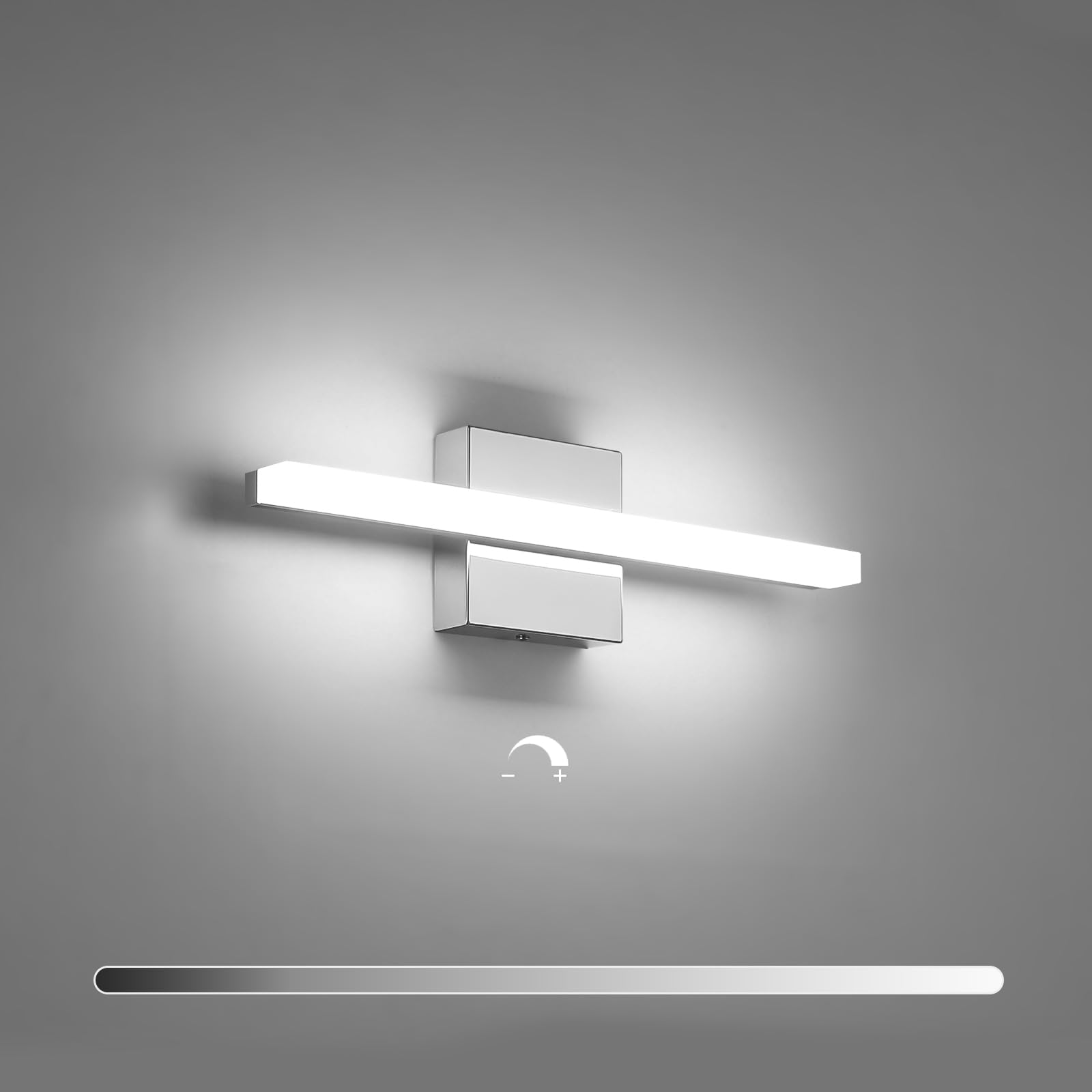 Combuh 16Inch Dimmable Led Bathroom Vanity Light Bar, Ip44 Over Mirror Chrome, 6000K