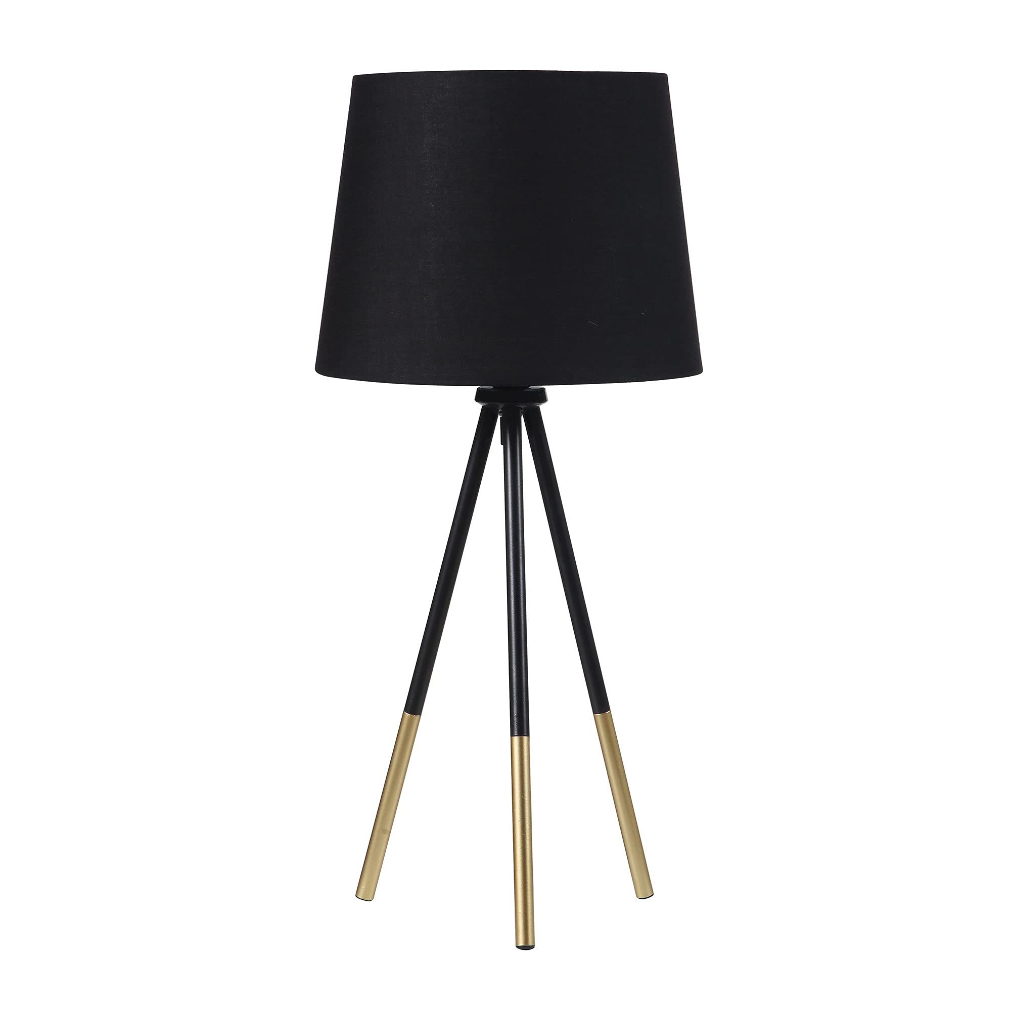 Benzara Bm240326 65.25 In. Table Lamp With Tripod Metal Base, Black & Gold