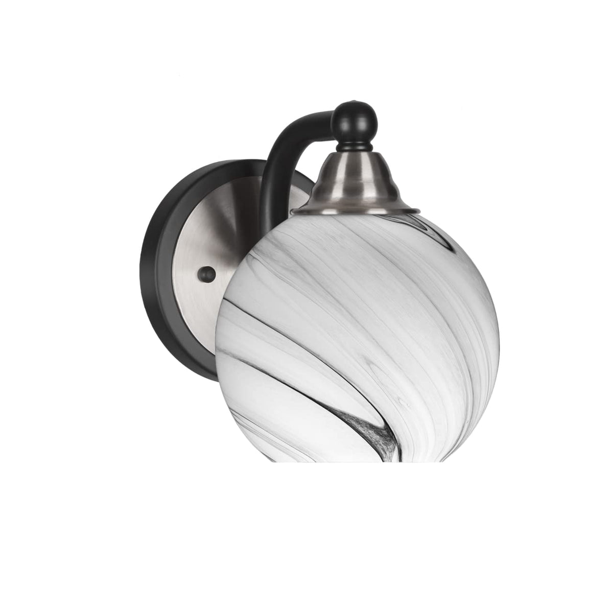 Toltec Lighting Paramount 1 Light Wall Sconce In Matte Black & Brushed Nickel (3421-Mbbn-4109)