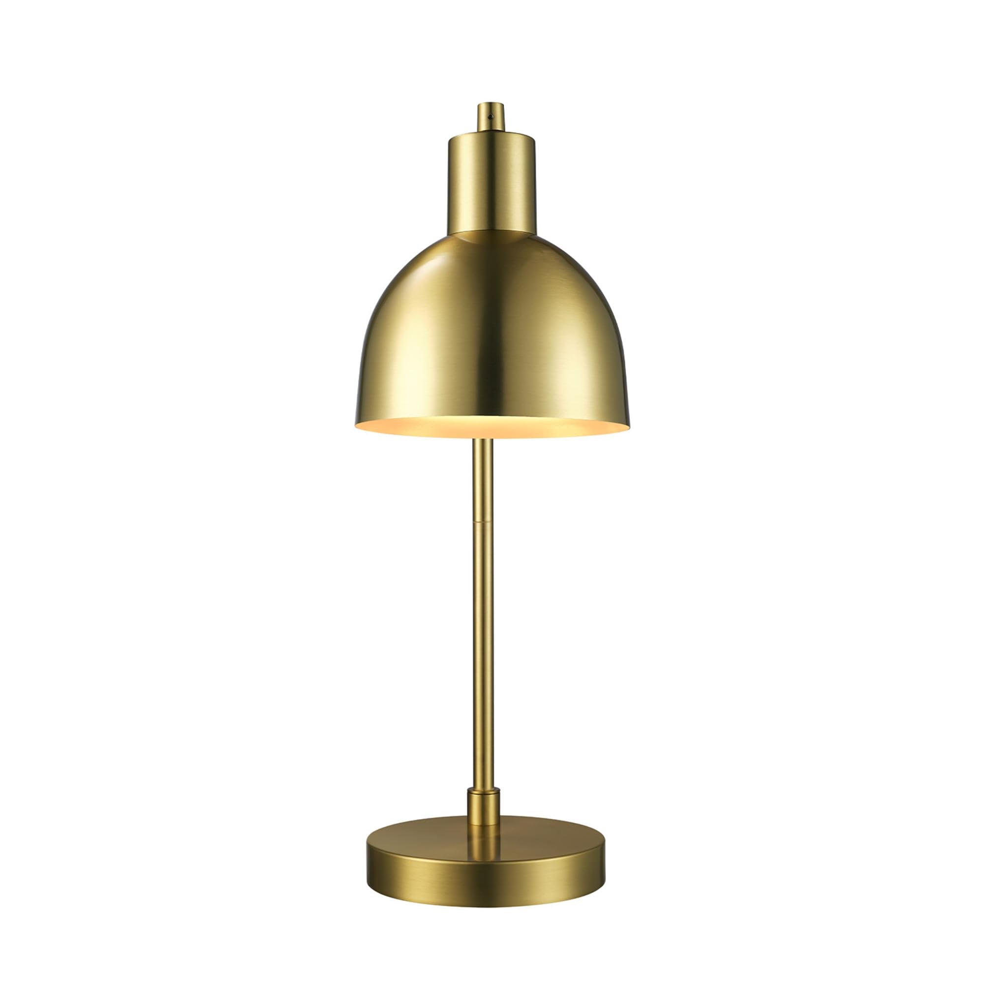 Globe Electric Desk Lamp, 18in Matte Brass Finish, Matte Black Shade, E26 Base, Model 61000058