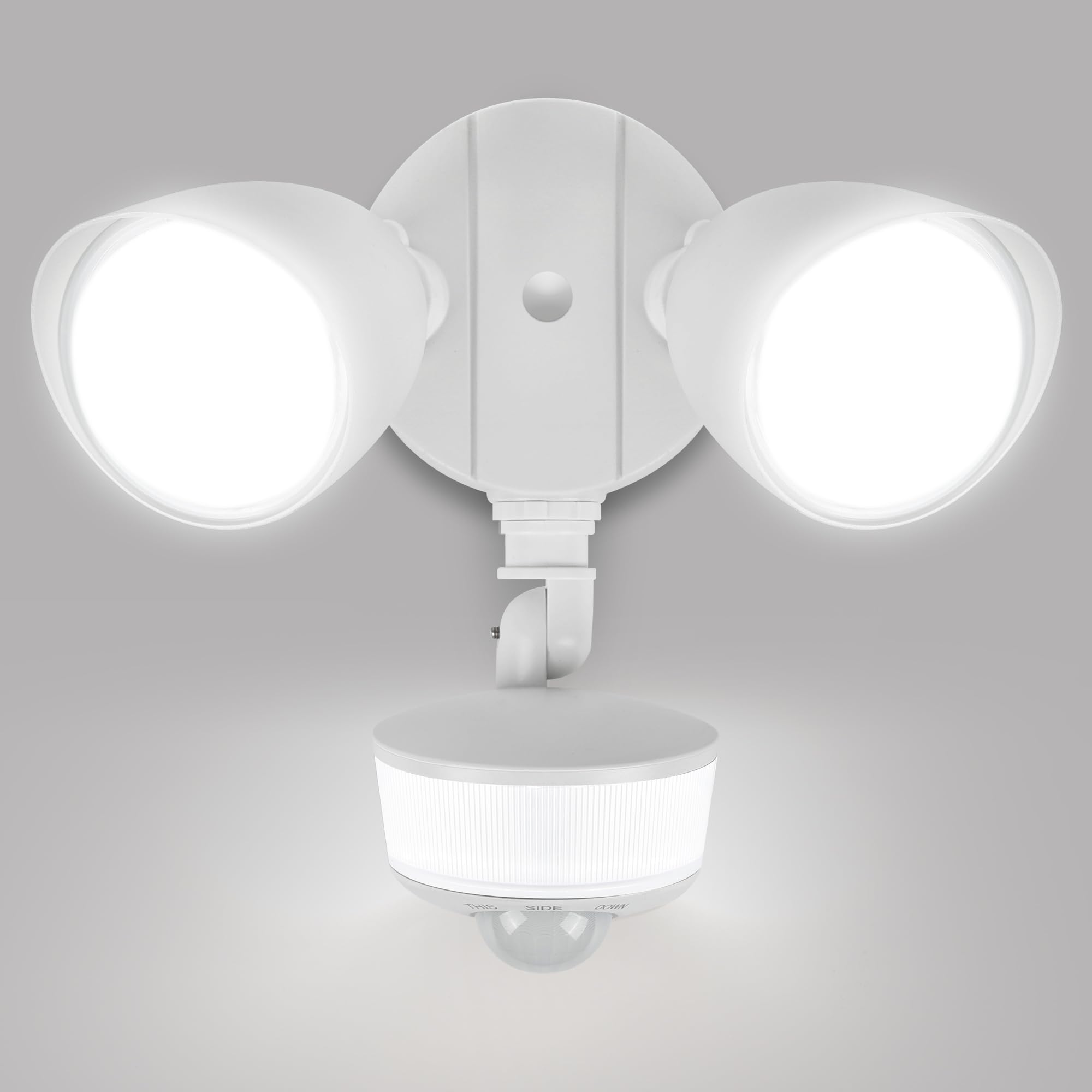 LUTEC Motion Sensor Outdoor Lights, 34W, 3000 Lumen, IP65 Waterproof, Dusk to Dawn, White