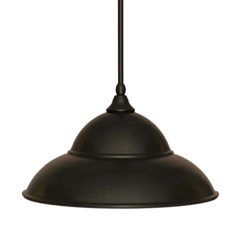 Toltec Lighting 23-Mb-429 Stem Mini Pendant With Hang Straight Swivel With 16&quot; Matte Black Double Bubble Metal Shade, Matte Black Finish
