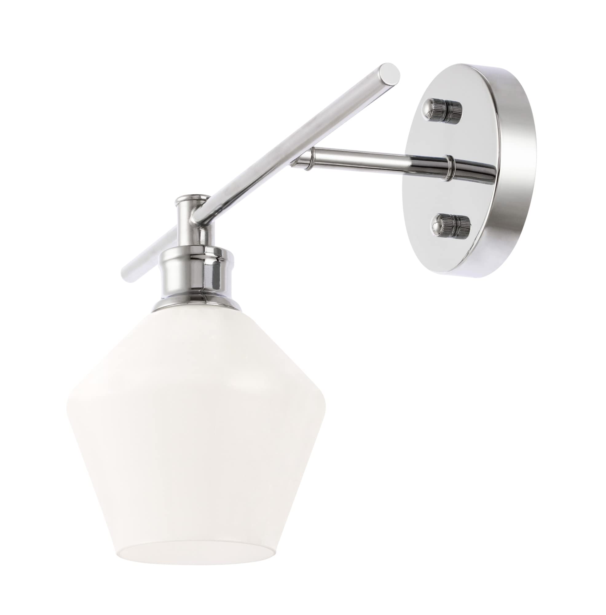 Living District Black Iron Wall Sconce With Frosted White Glass - 1 Light Fixture