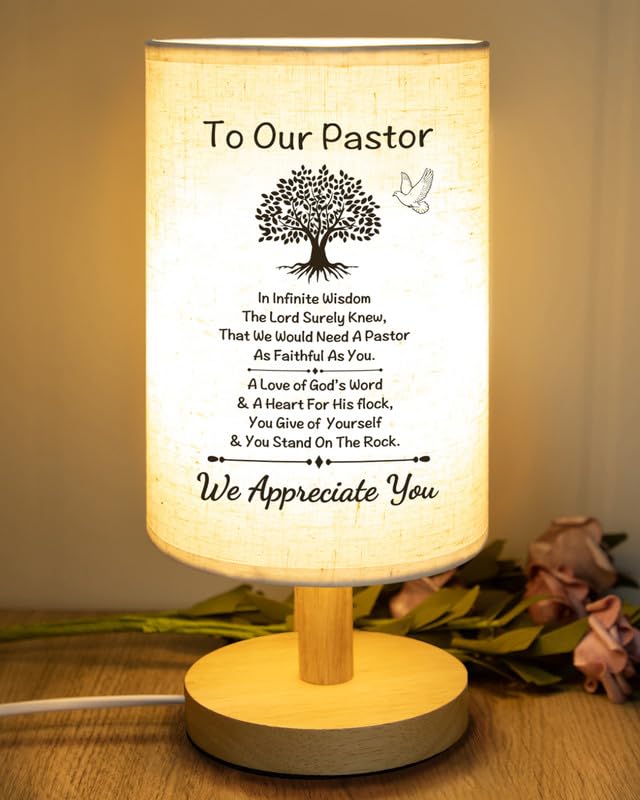 Souhoney Pastor Appreciation Gifts - Unique Pastor Gifts For Men For Pastor Day  Christmas  Birthday  Anniversary  Fathers Day  Fabric Bedside Decor Lamp