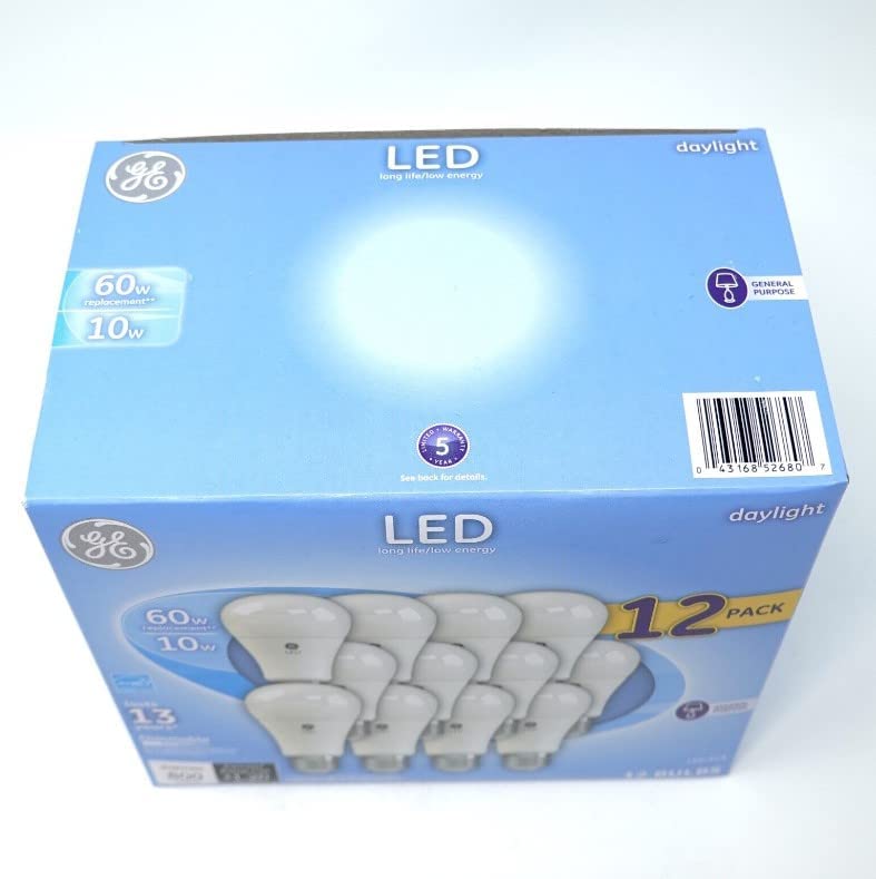 Ge Daylight 60 Watt Replacement Led Light Bulbs, General Purpose, Dimmable Light Bulbs (Daylight, 12 Pack) (12)