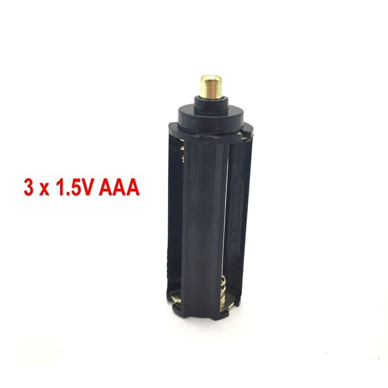 Cafurty Plastic 3xAAA Battery Adapter Tube Set of 3 - Black, Model CAGM098 for Handheld Flashlights