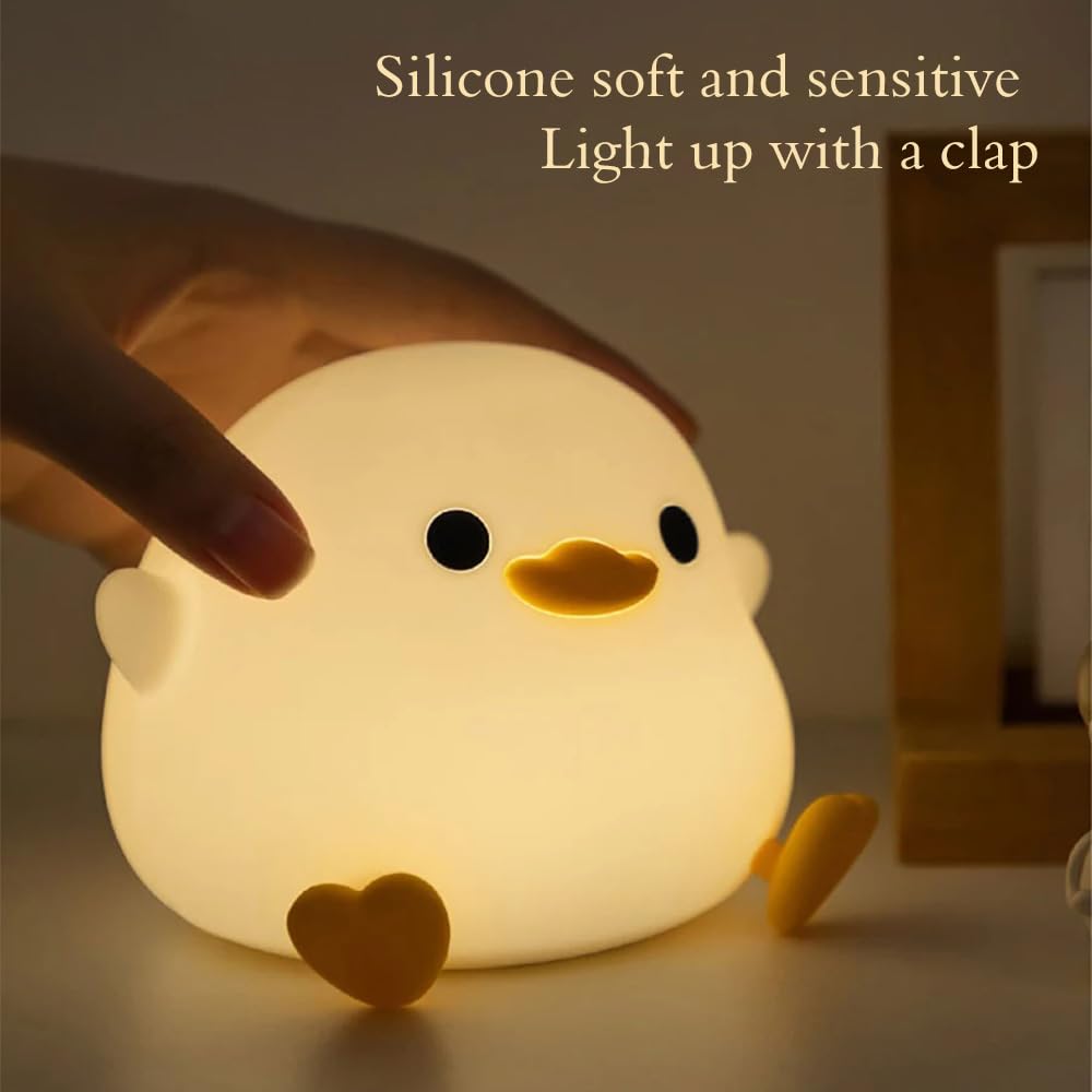 Ifthfour Dodo Duck Night Light  Led Cute Silicone Dimmable Nursery Lamp  Touch Sensor Lamp  Rgb & Warm White Light For Kids  Bedrooms  Dorm Decor  And Gift Ideas(Battery)