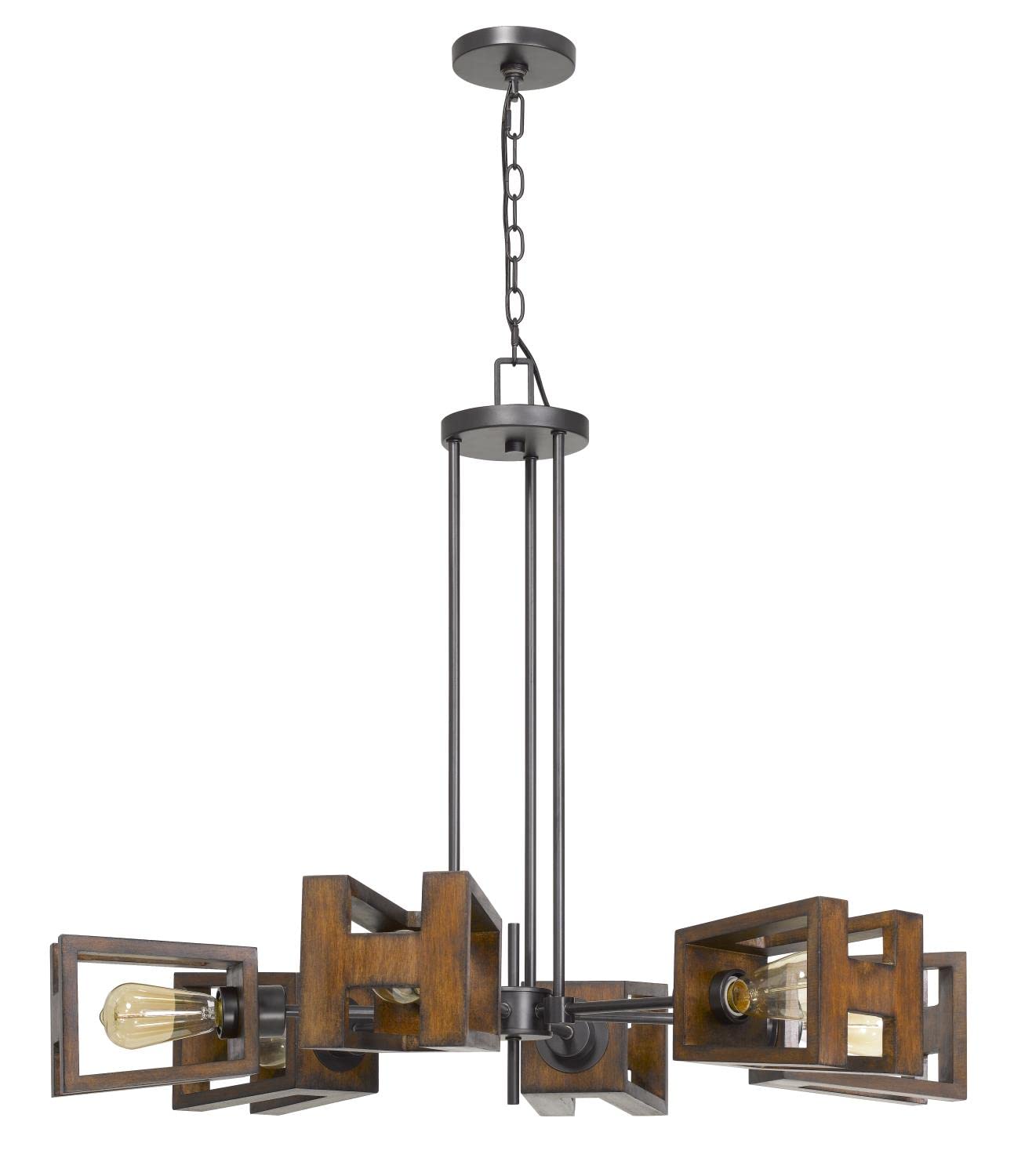 Cal Lighting Fx-3739-6 Transitional Six Light Chandelier From Biel Collection In Bronze/Dark Finish, 35.00 Inches