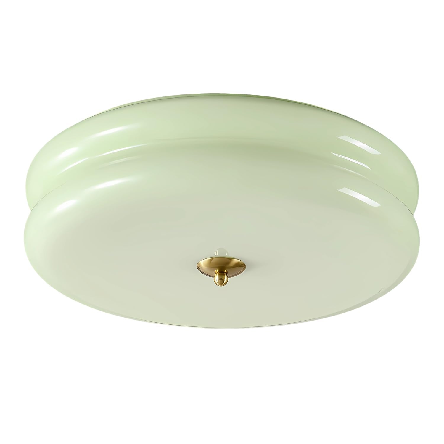 KCO Lighting Mid Century Modern LED Flush Mount Ceiling Light Mint Green Glass Hallway Ceiling Light Nordic Vintage Round Semi F