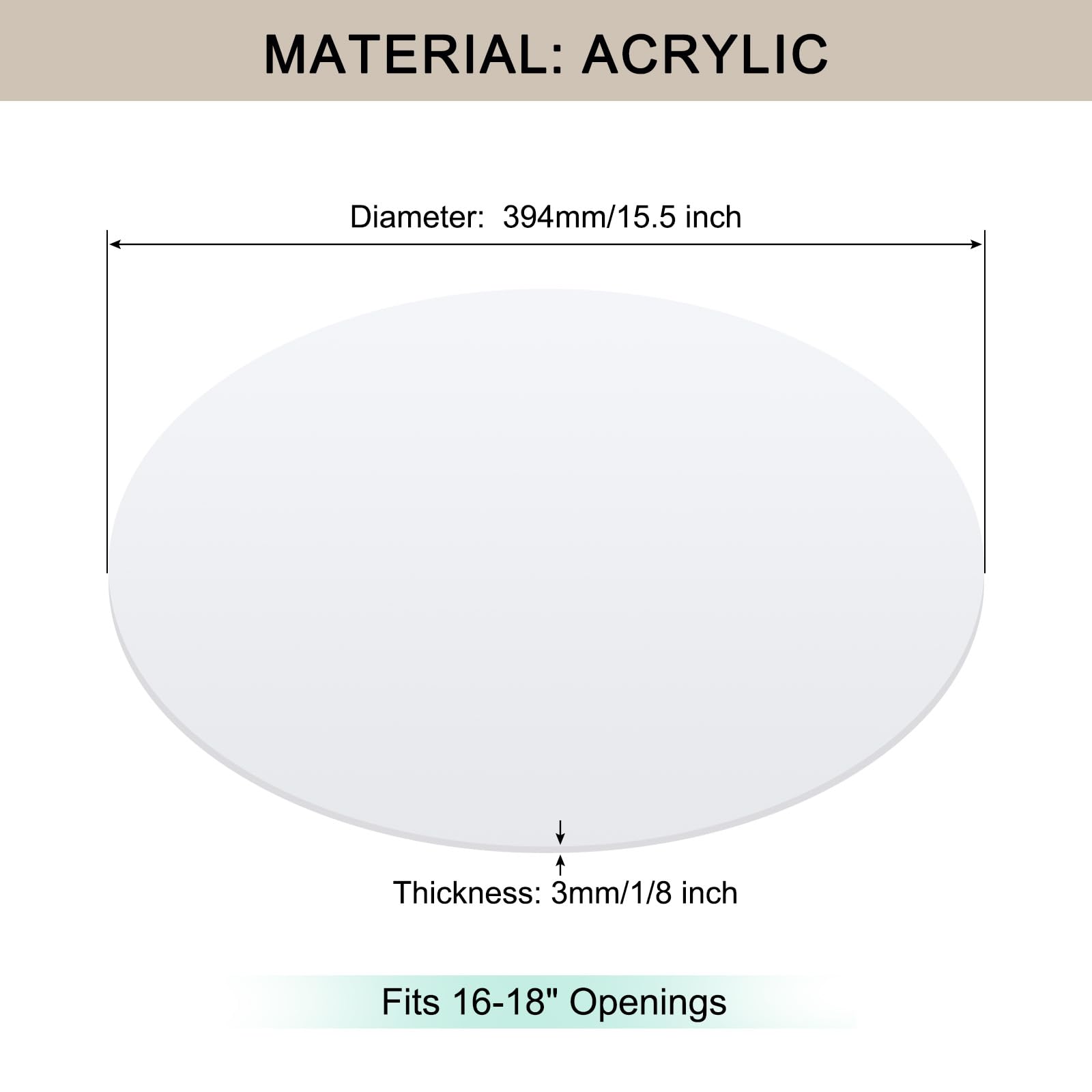 Awclub Lampshade Diffuser, 15.5'' Diameter Round Diffuser Lamp Shade For Drum Style Lampshades Pendants Softening Light, Diy Lig