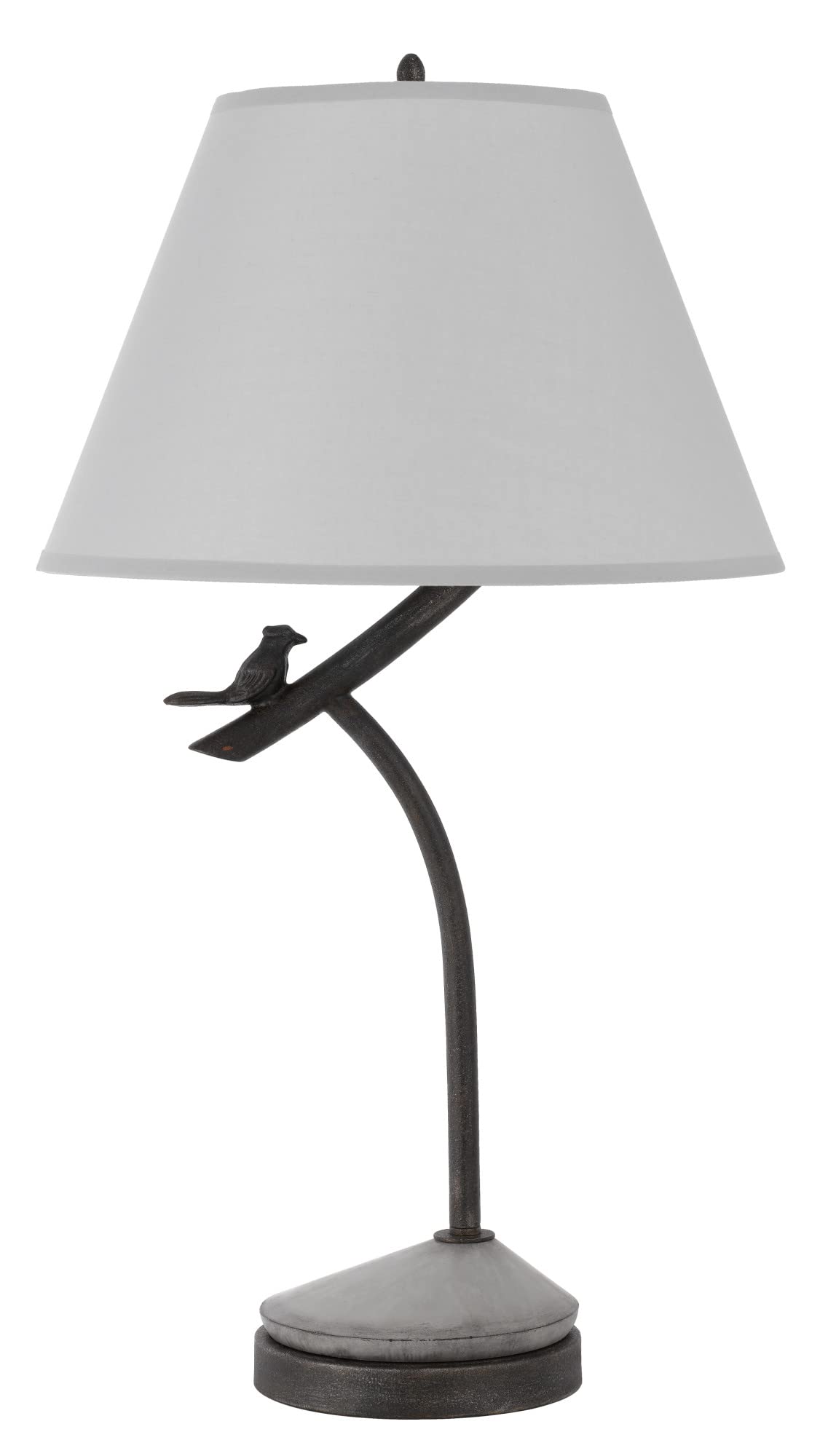 Cal Lighting BO-3030TB Rancho Metal Floor Lamp with Bird on Branch Design and Linen Hardback Shade with Weighted Base