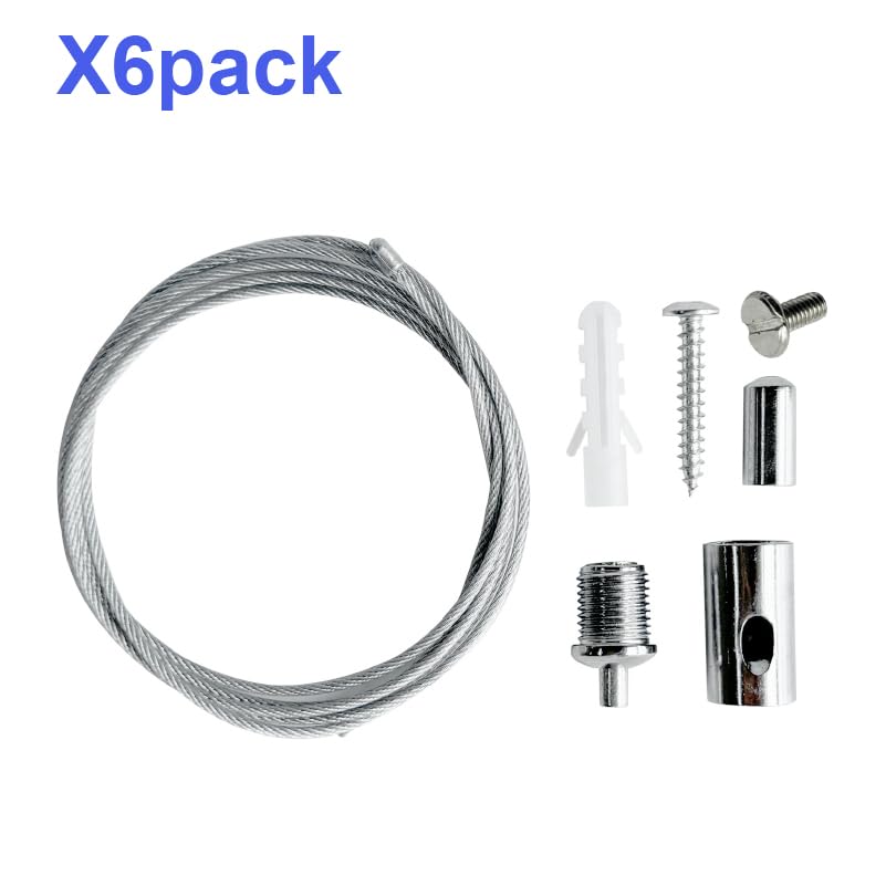 HAMRVL Hexagon Garage Lights Suspension Cables Kit - 3.28ft Adjustable Steel Chain for LED & Aquarium Lights, Load 6.6 lb, Silvery