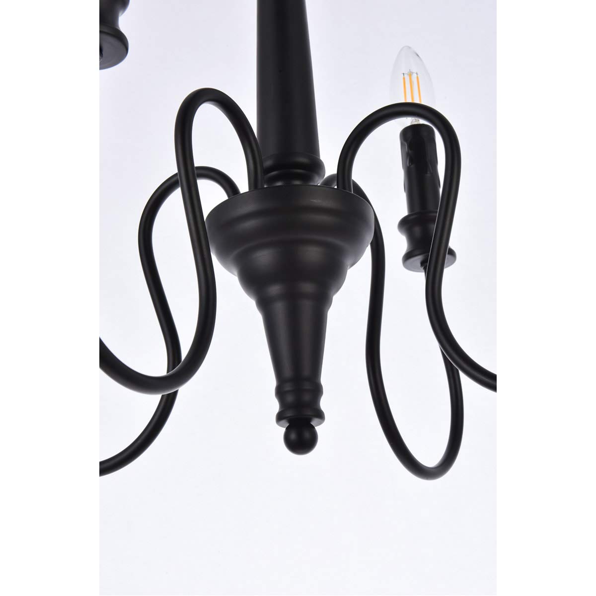 Elegant Lighting Living District Flynx 4-Light Mid-Century Metal Pendant in Black