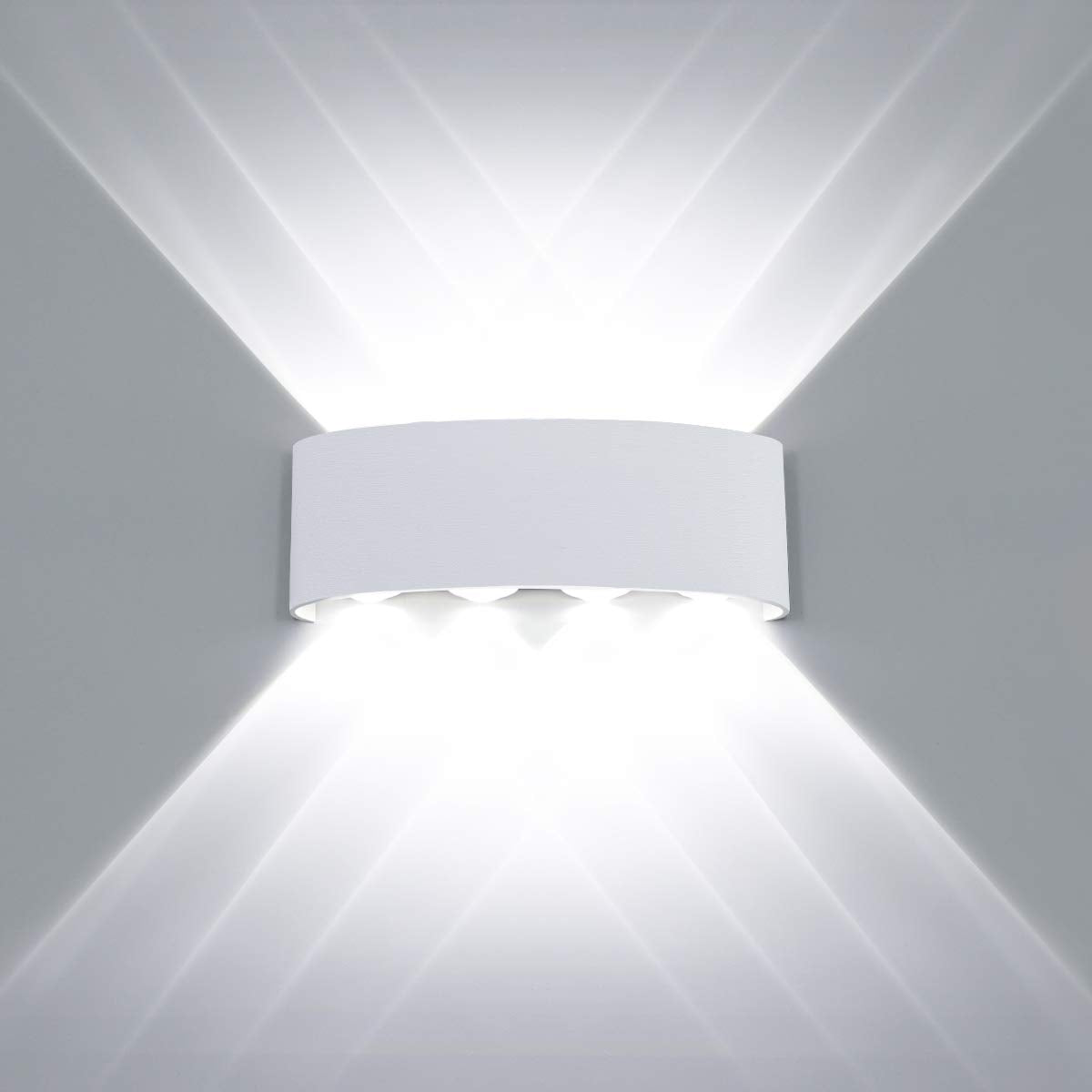 Kawell LED Wall Light Sconce 8W Waterproof Aluminum Matte White 6000K Model 33-AU558-WT-CW Indoor Outdoor for Bathroom Bedroom Hallway
