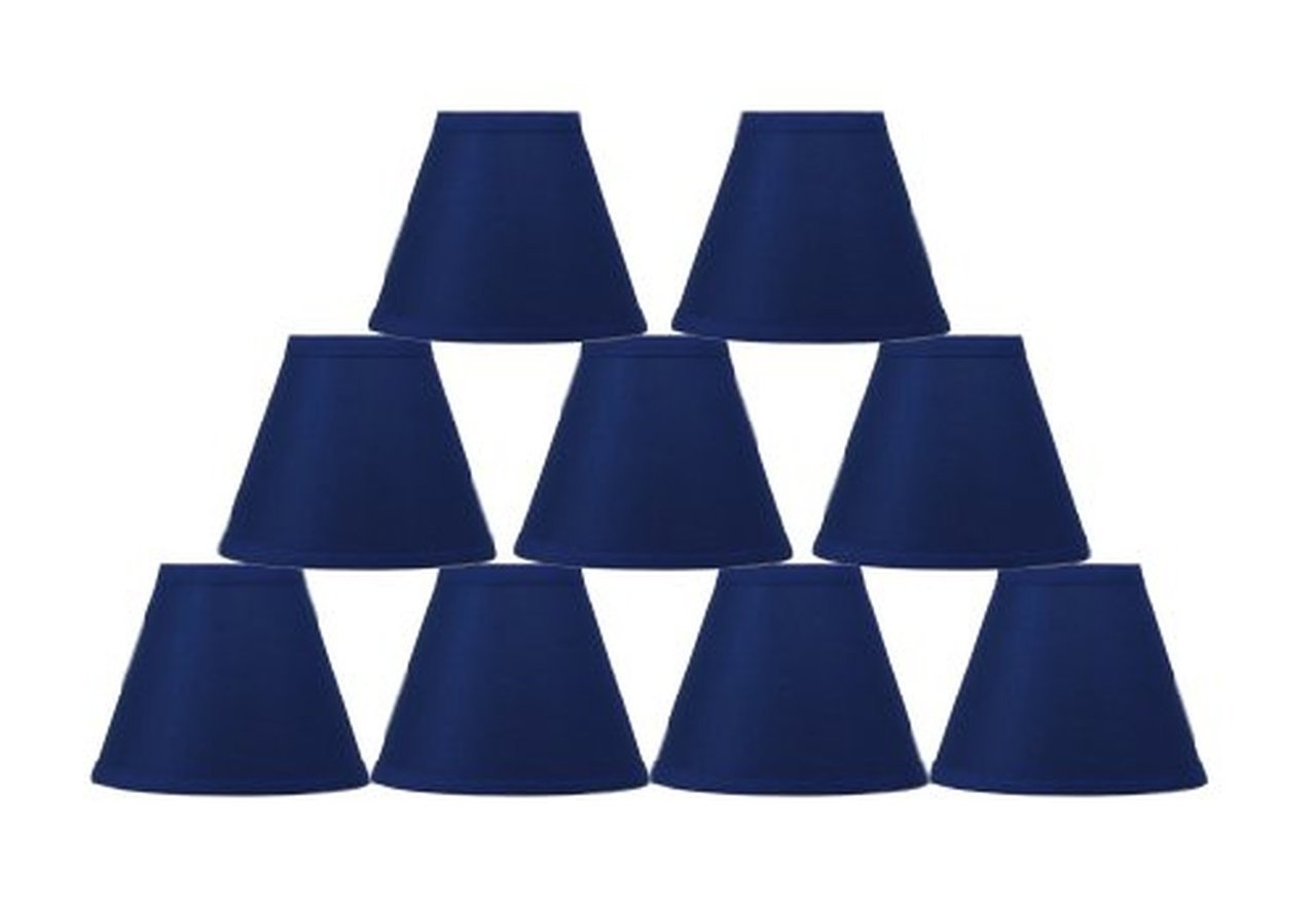 Urbanest Set Of 9 Cotton Chandelier Lamp Shade, 3-Inch By 6-Inch By 5-Inch, Indigo, Clip-On, Hardback